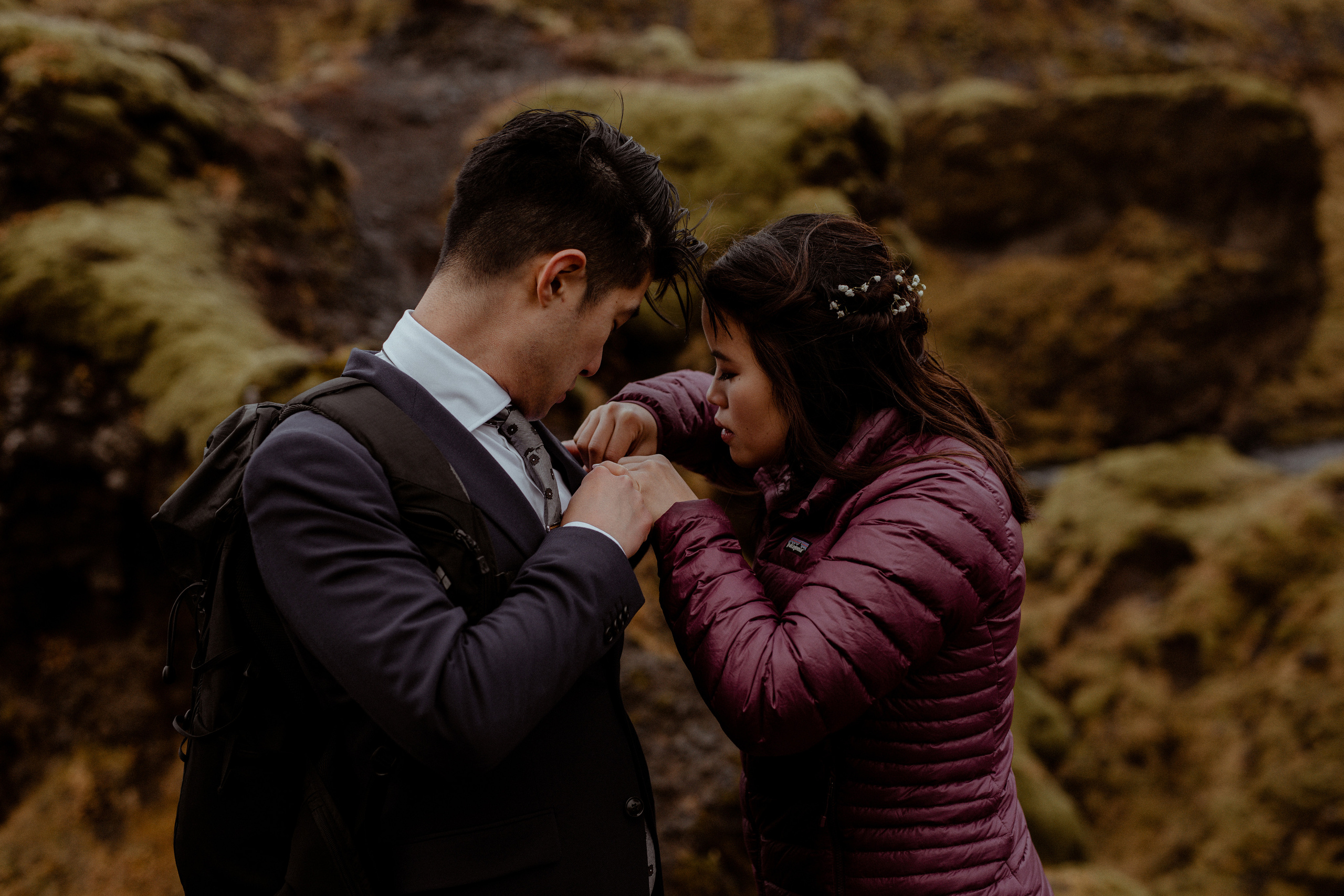 Hidden Waterfalls Iceland Elopement. Iceland elopement photographer & videographer