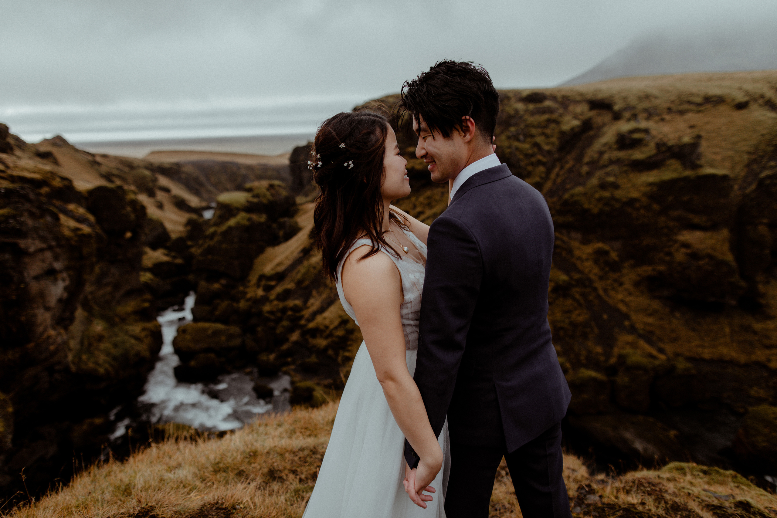 Hidden Waterfalls Iceland Elopement. Iceland elopement photographer & videographer