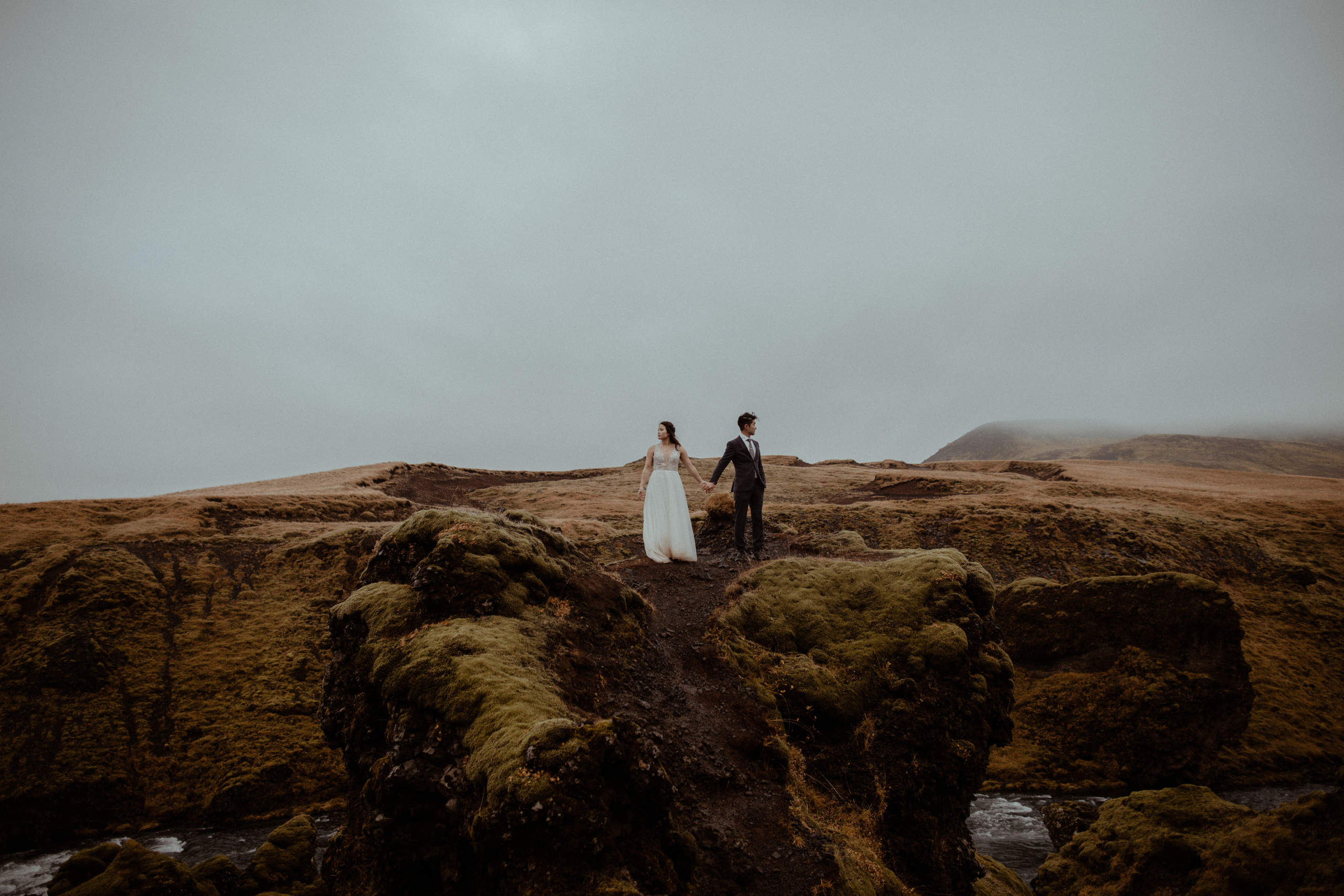 Hidden Waterfalls Iceland Elopement. Iceland elopement photographer & videographer