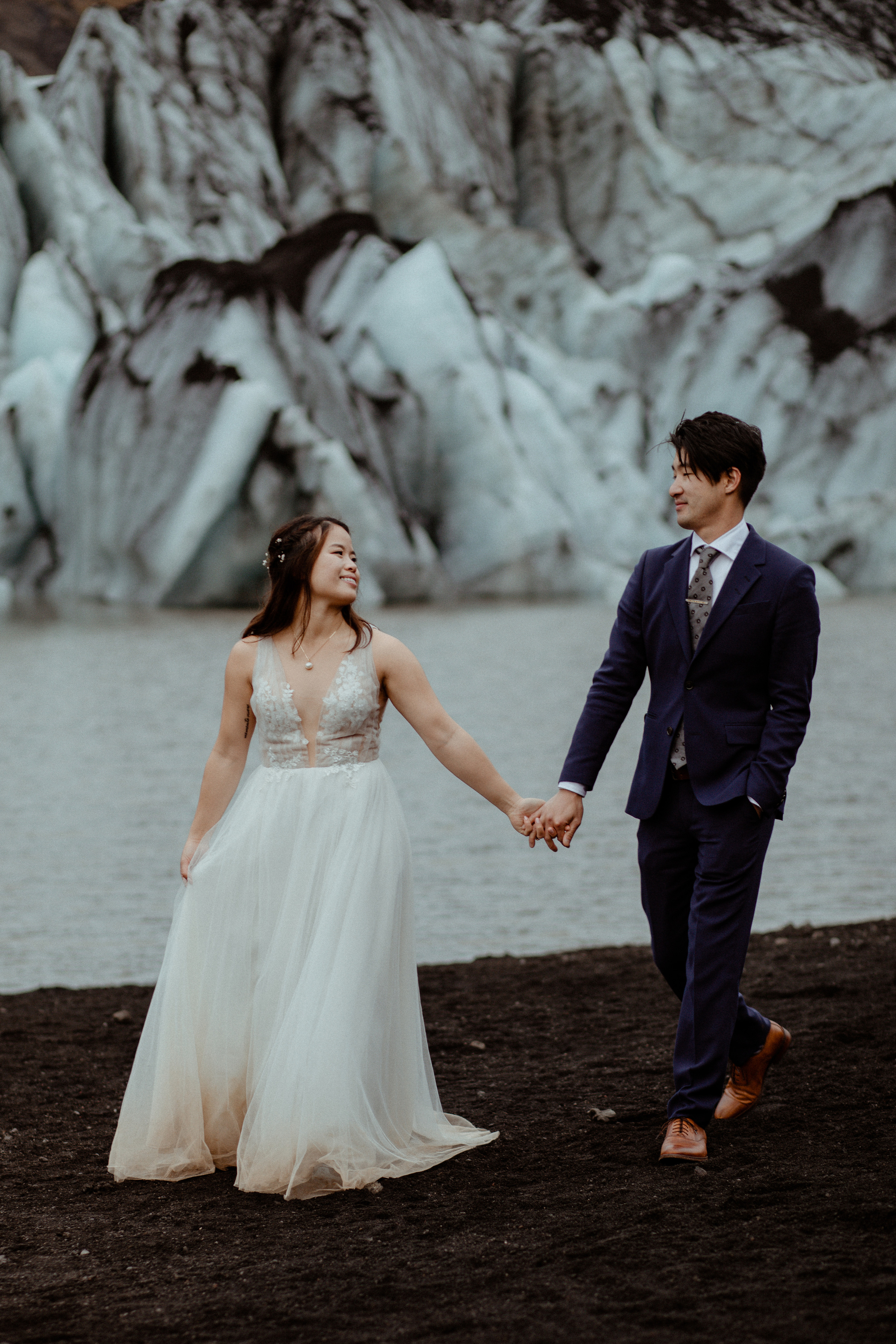 Hidden Waterfalls Iceland Elopement. Iceland elopement photographer & videographer