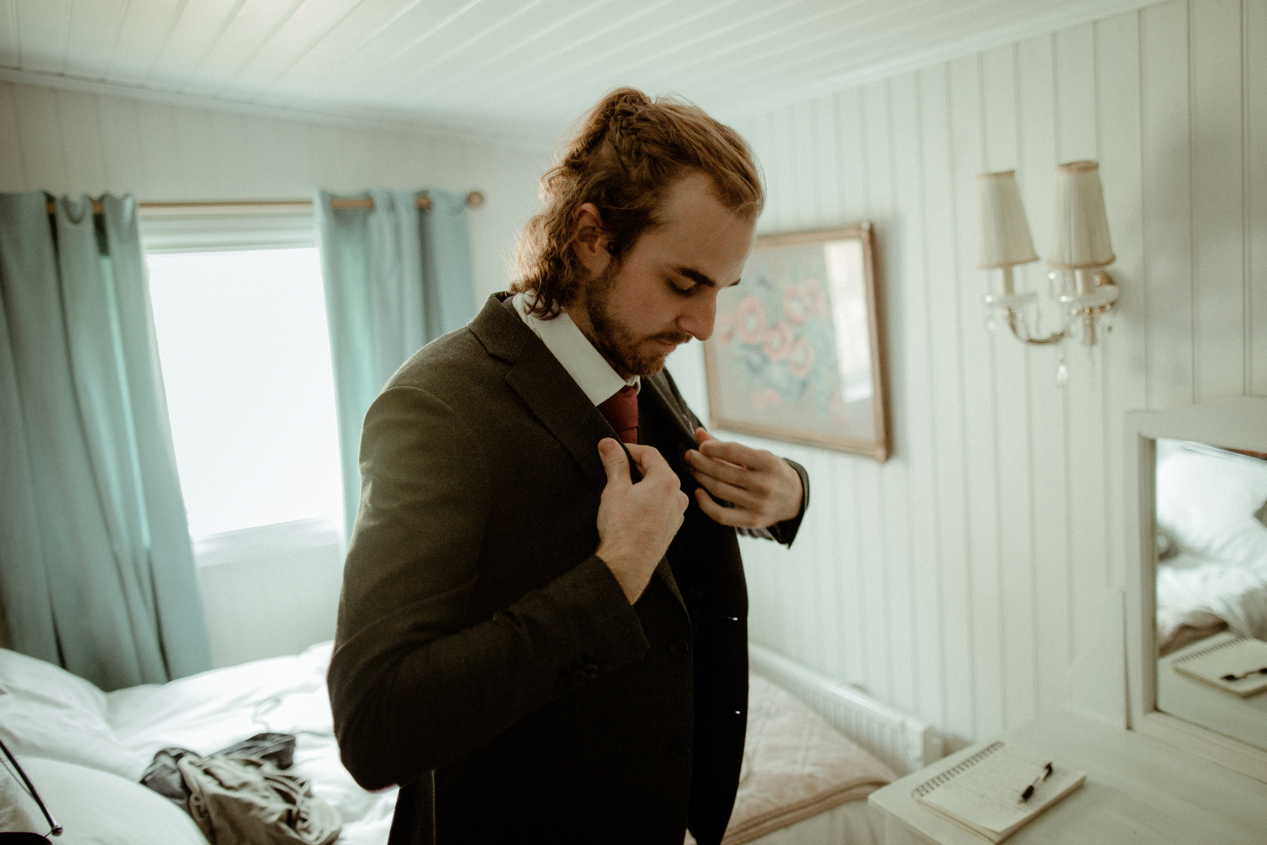 Ceremony at secret waterfall Iceland. Iceland elopement photographer & videographer