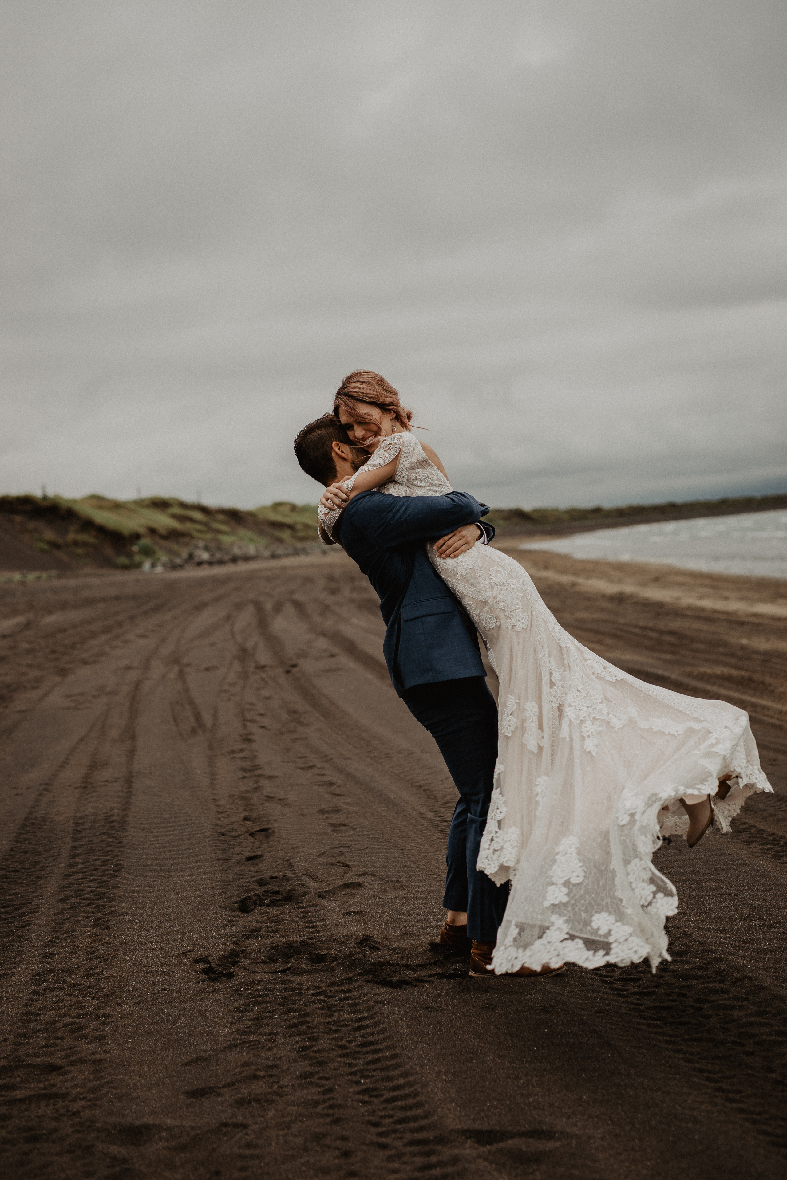 Elopement at Haifoss waterfall. Iceland elopement photographer & videographer