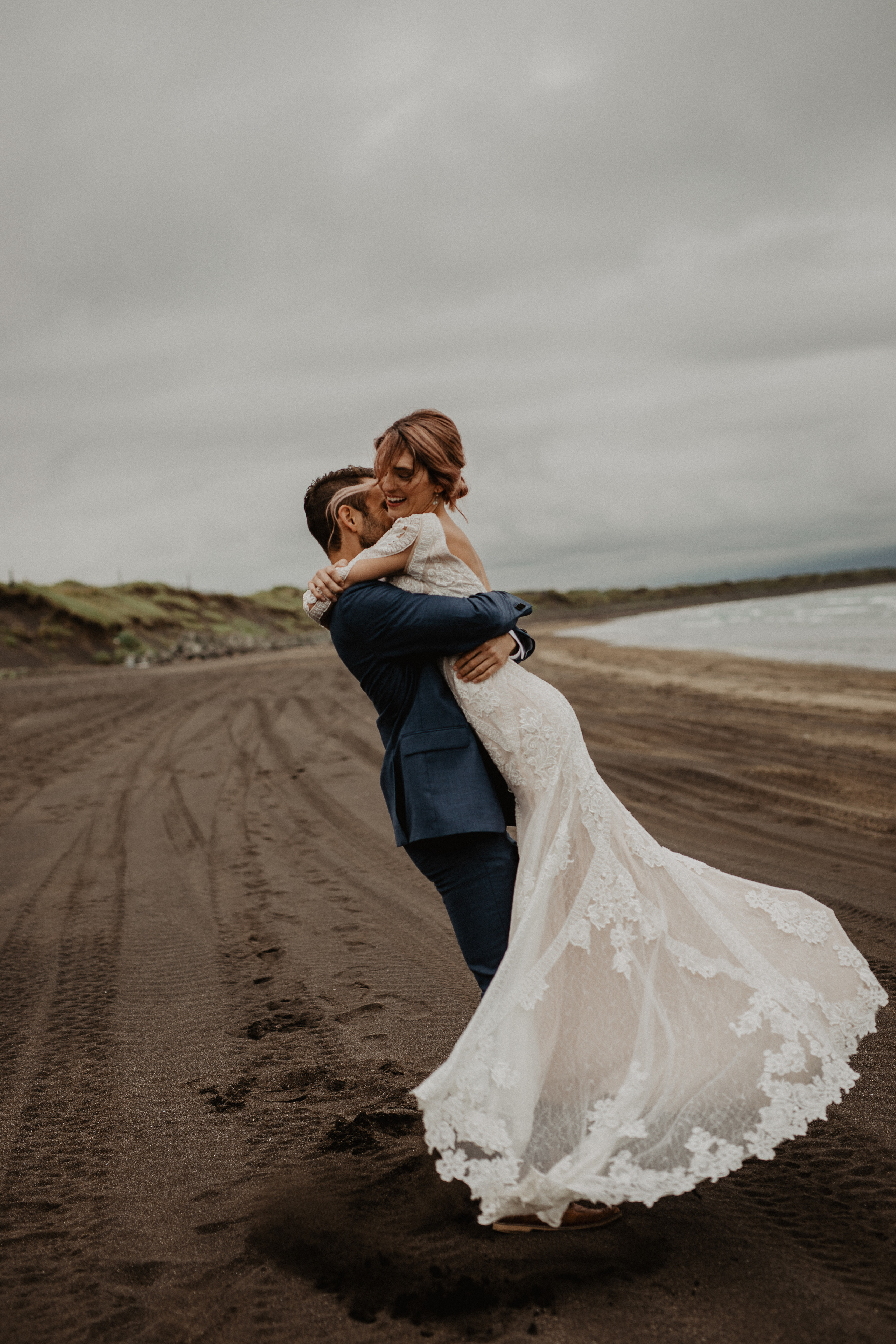 Elopement at Haifoss waterfall. Iceland elopement photographer & videographer