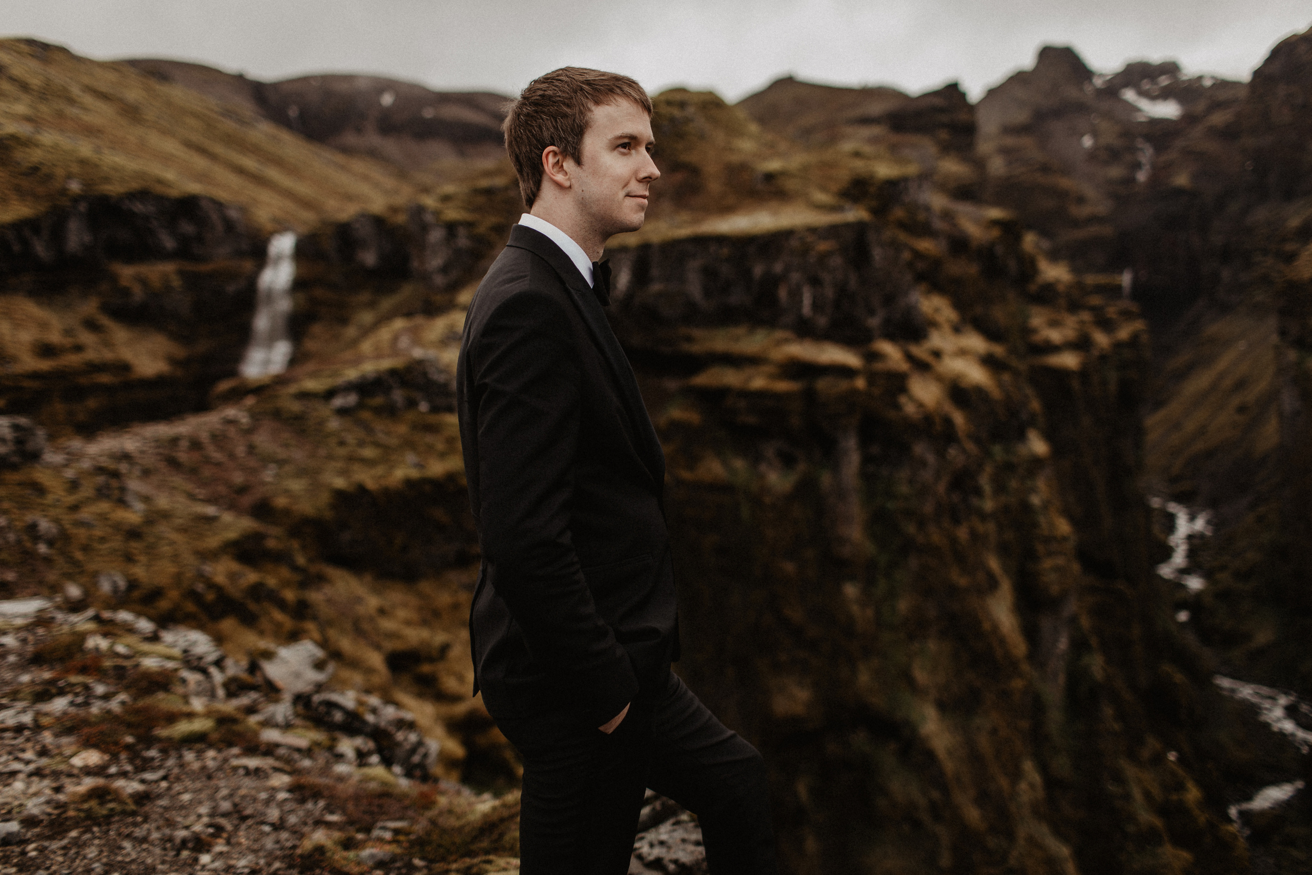 Elopement at secret canyon Iceland and diamond black beach. Iceland elopement photographer & videographer