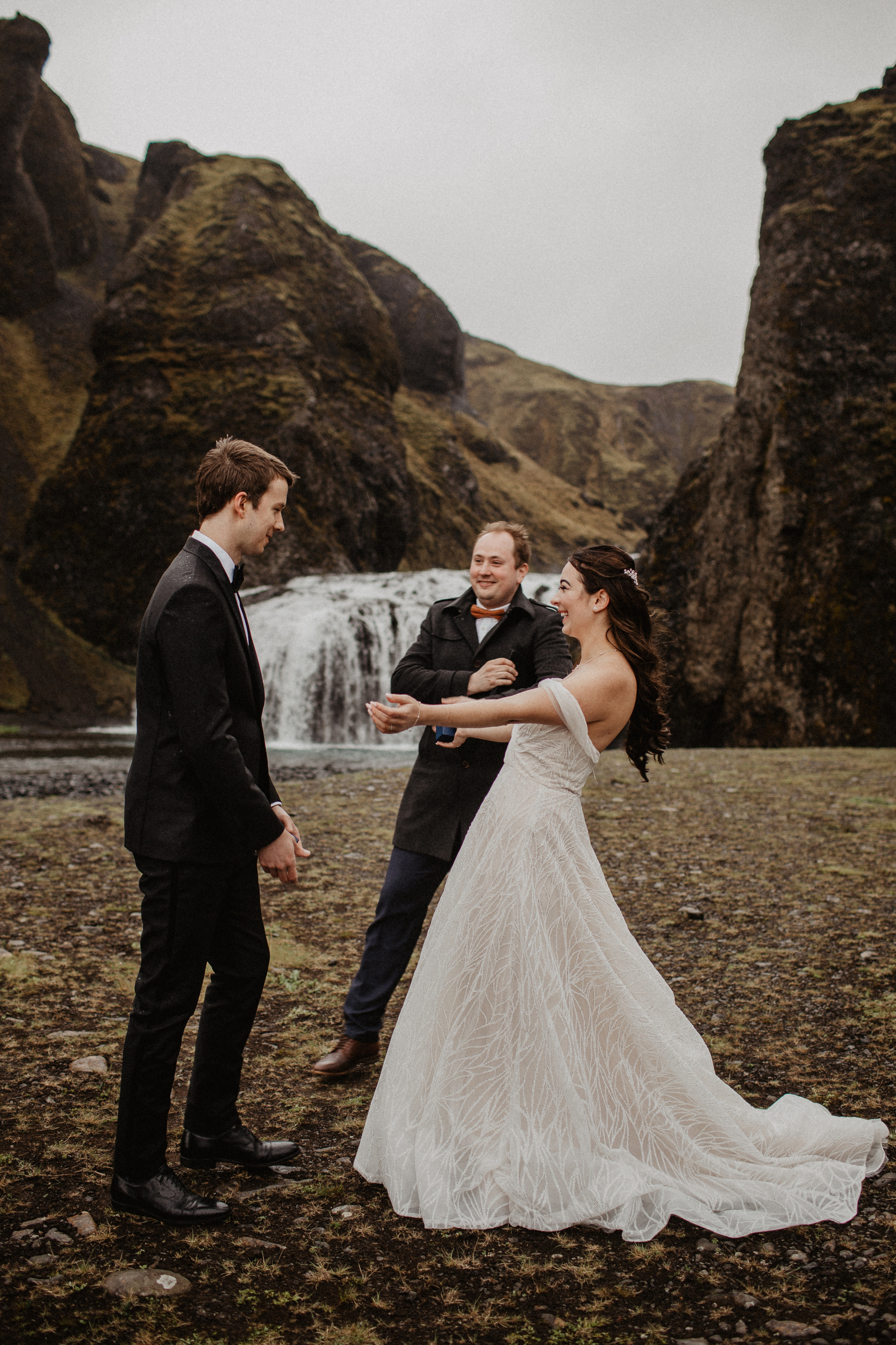 Elopement at secret canyon Iceland and diamond black beach. Iceland elopement photographer & videographer