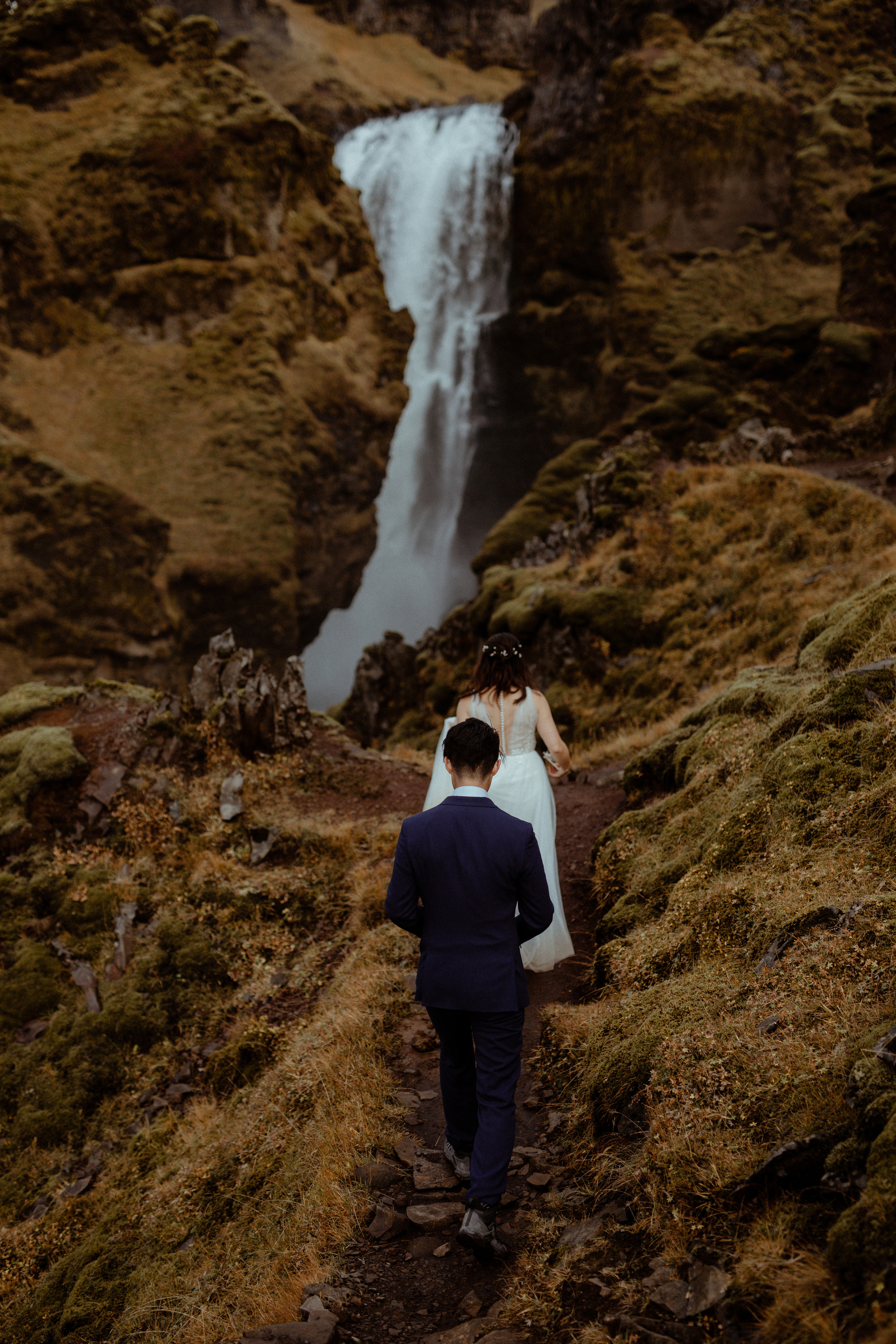 Hidden Waterfalls Iceland Elopement. Iceland elopement photographer & videographer