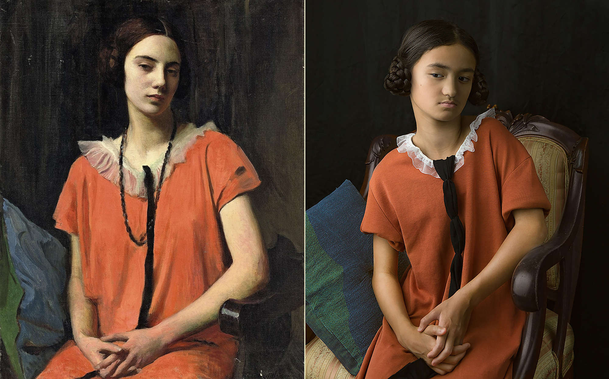 Hommage to George Spencer Watson. Orange Dress