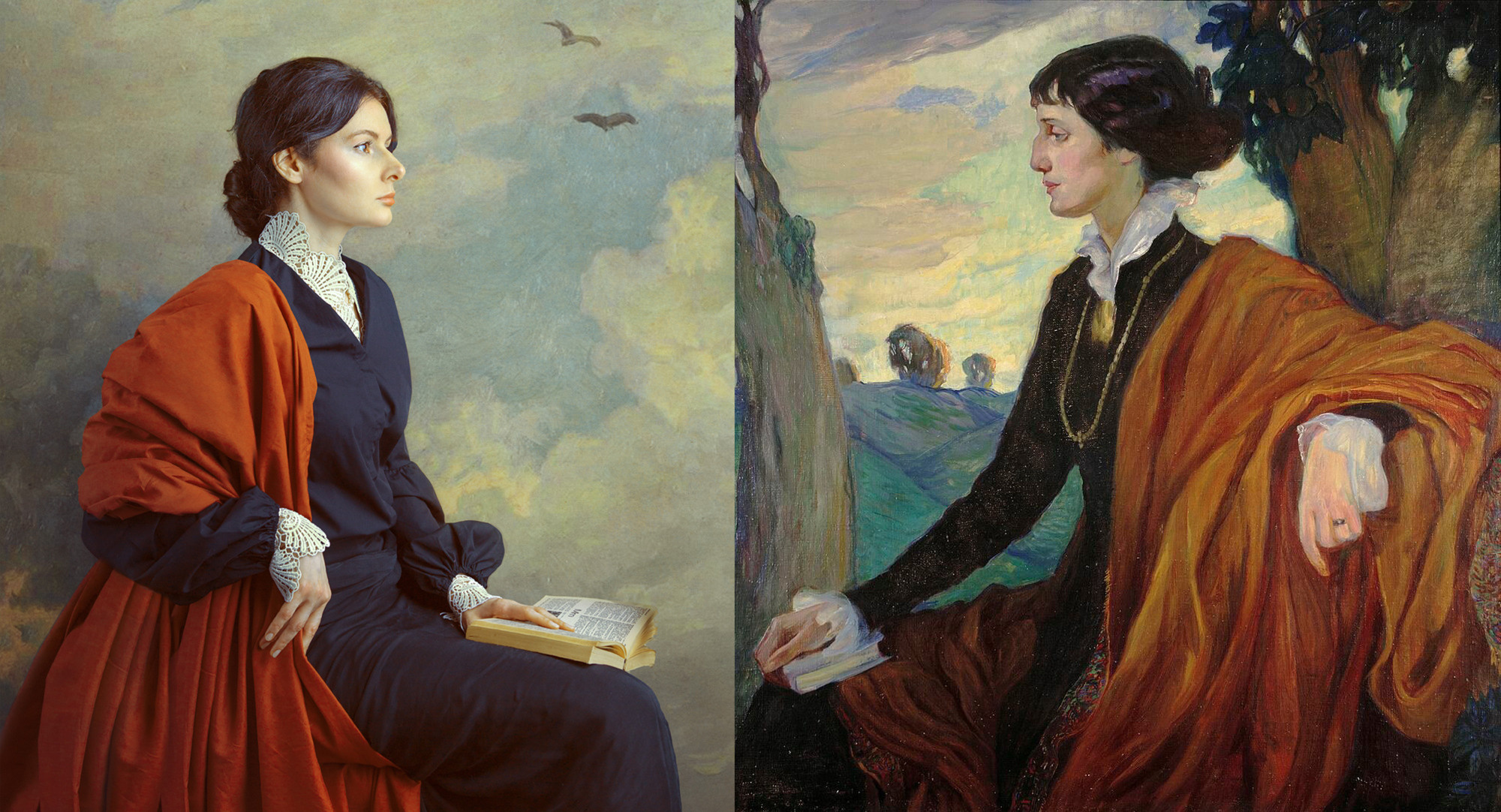 Hommage to Portrait of poet Anna Akhmatova