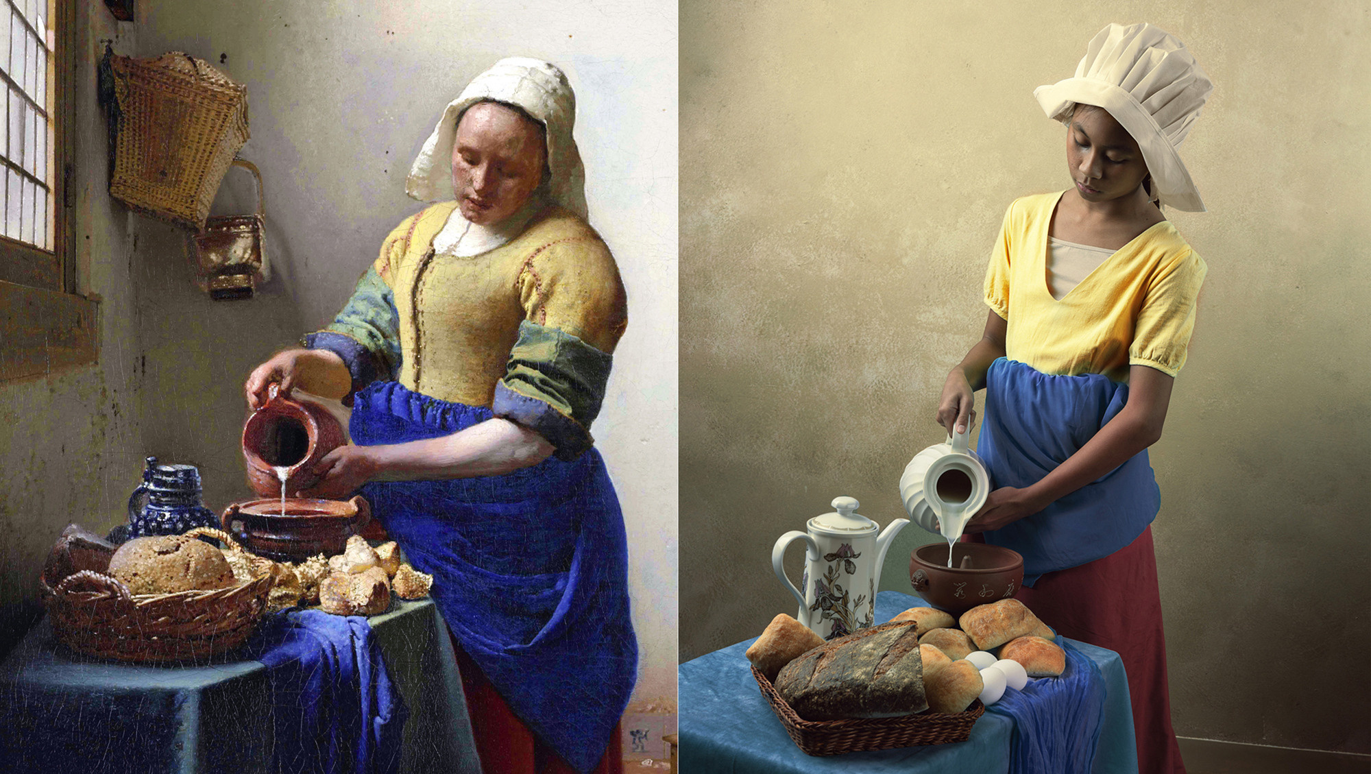 Hommage to Johannes Vermeer Milkmaid