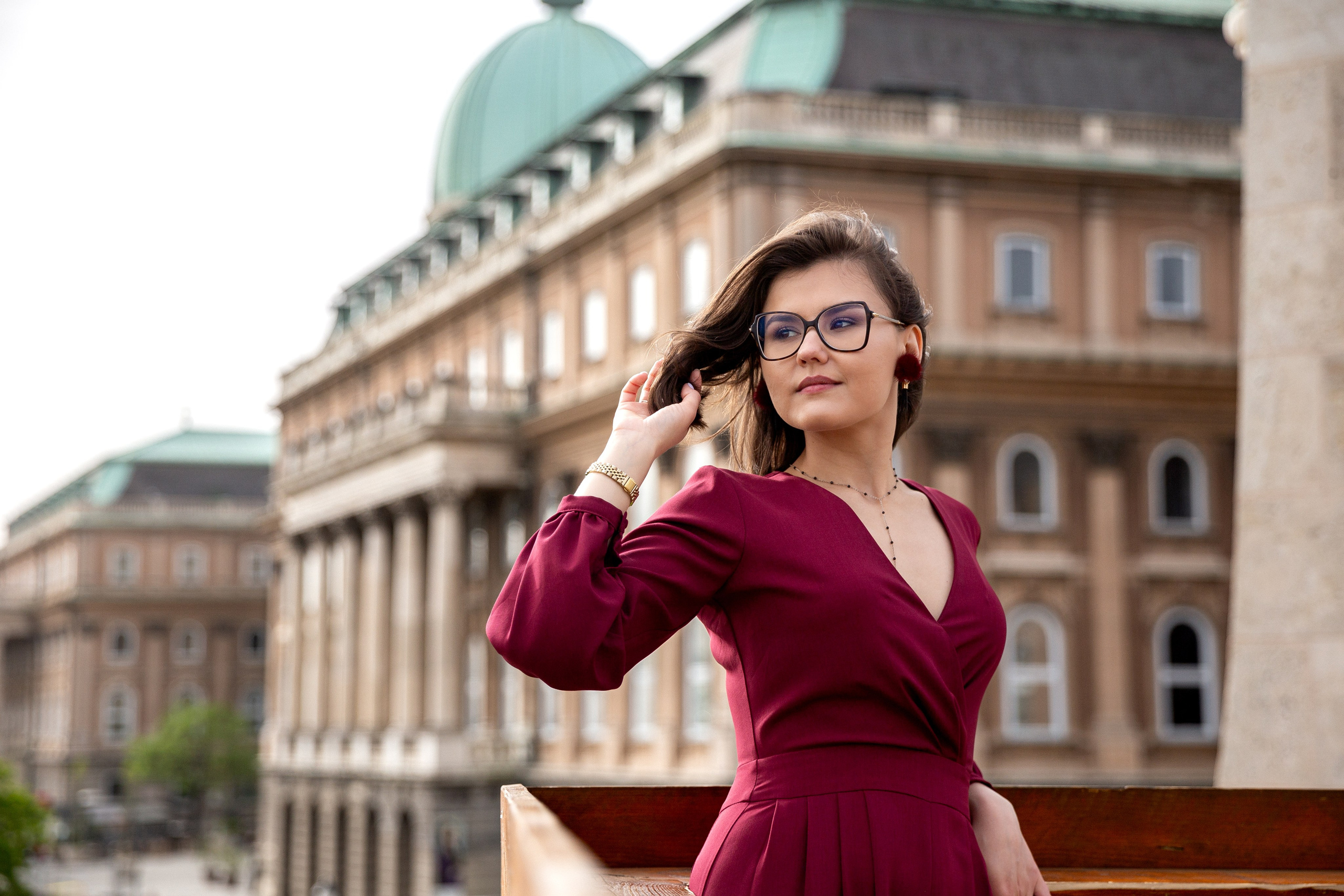 Woman photoshoot at Budai castle in Budapest