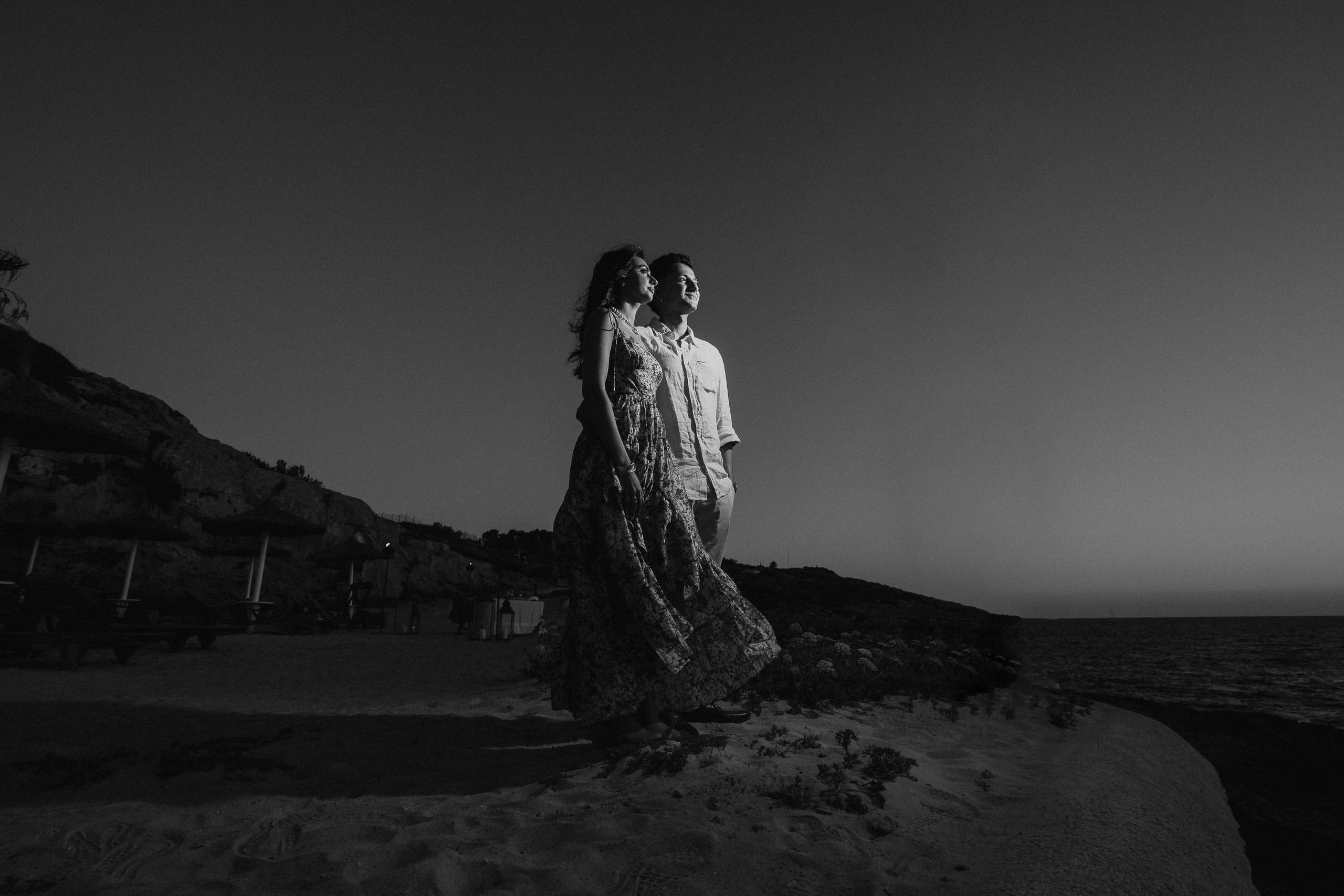 Dusk Wedding Proposal in Cap Rocat with UK clients. Mallorca Wedding, Corporate & Social Photographer
