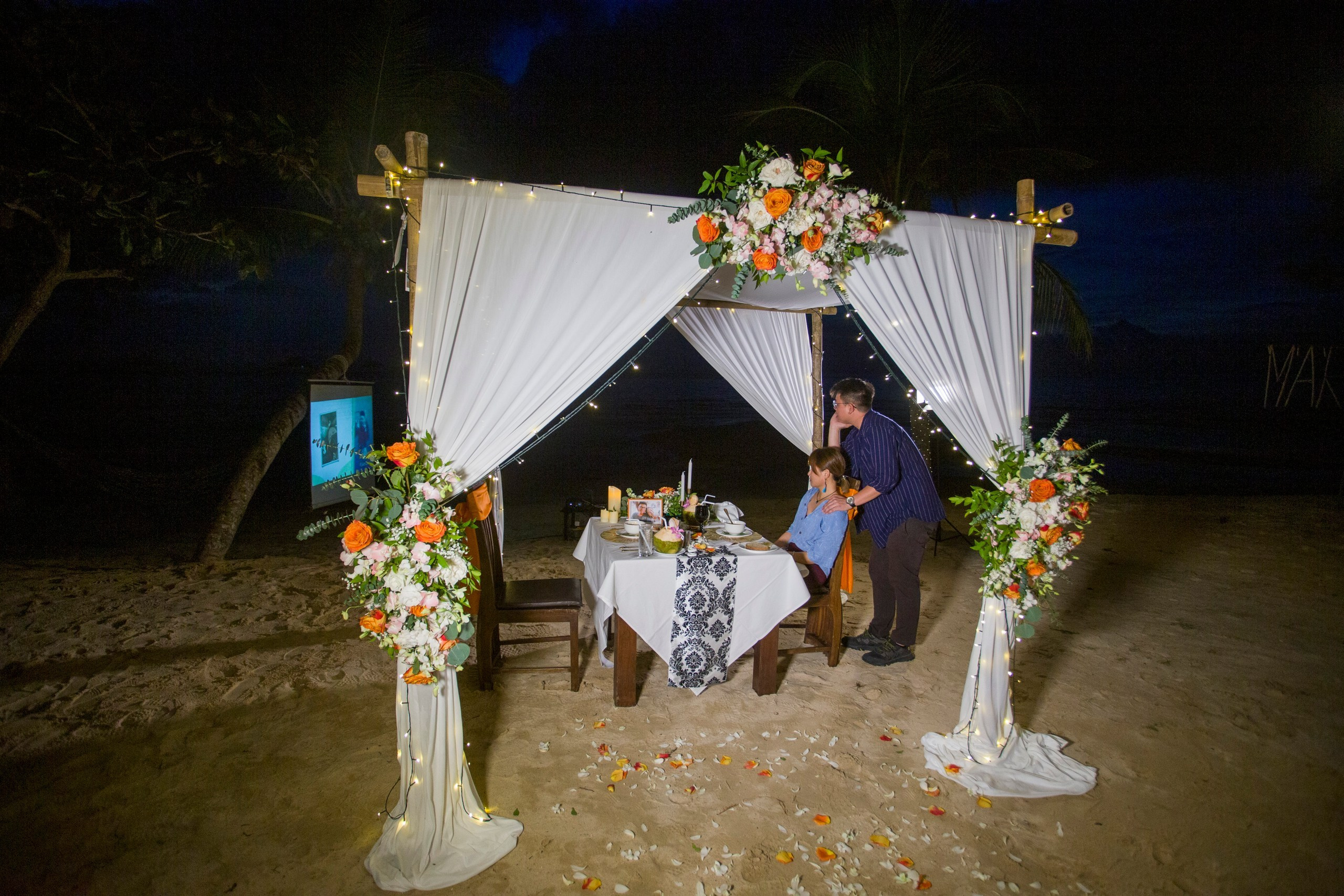 Private cinema. Romantic proposal on Koh Samui, Thailand