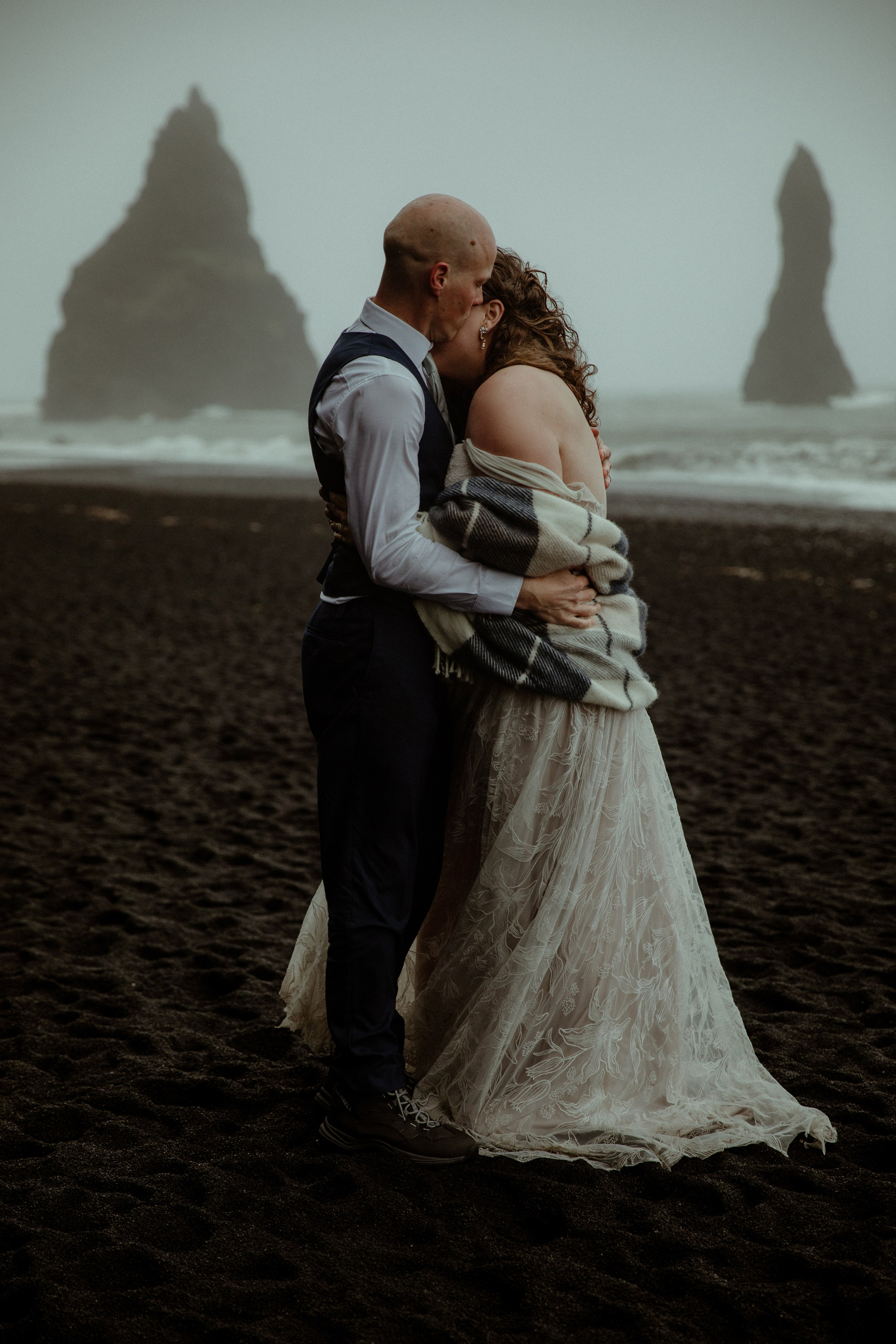 Iceland Elopement at Black Sand Beach. Iceland elopement photographer & videographer