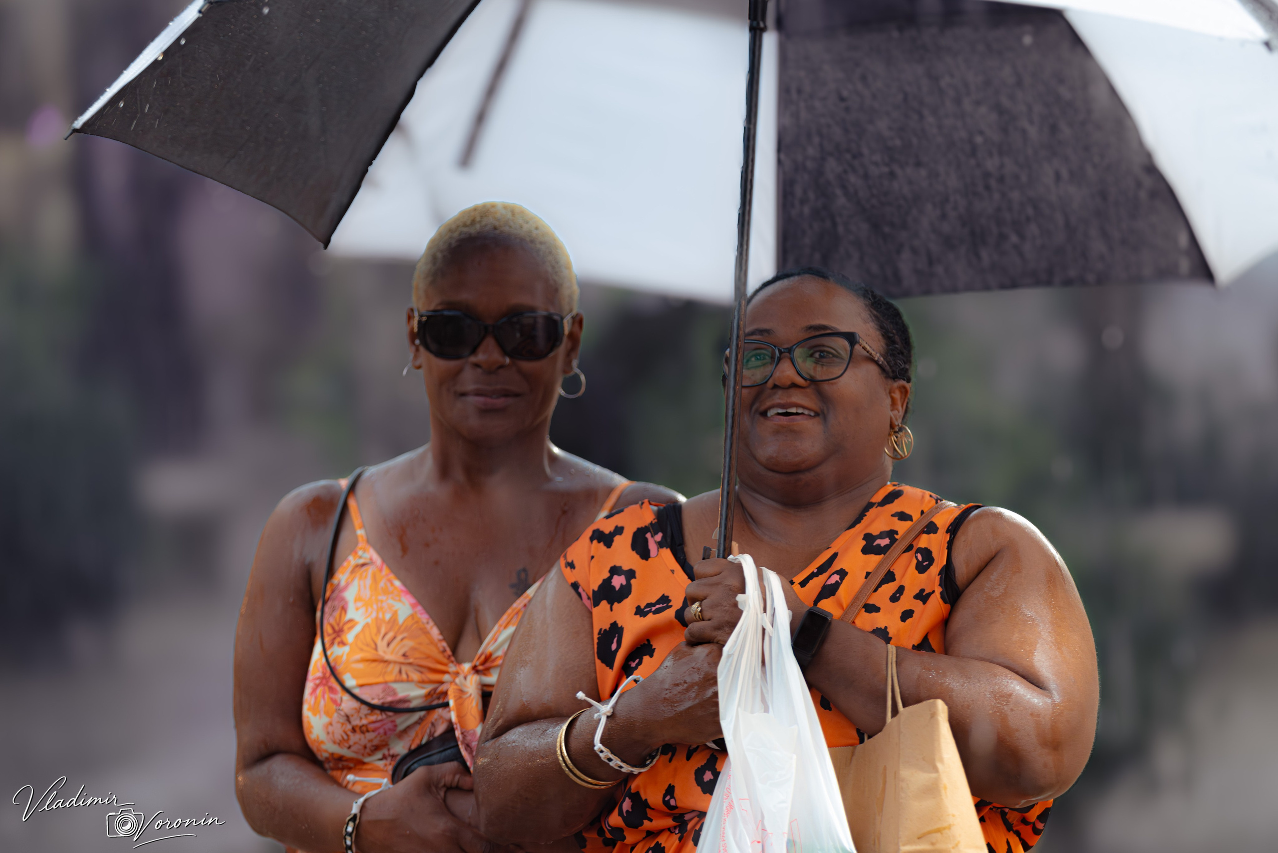 Rain in downtown. Photographer St. Augustine