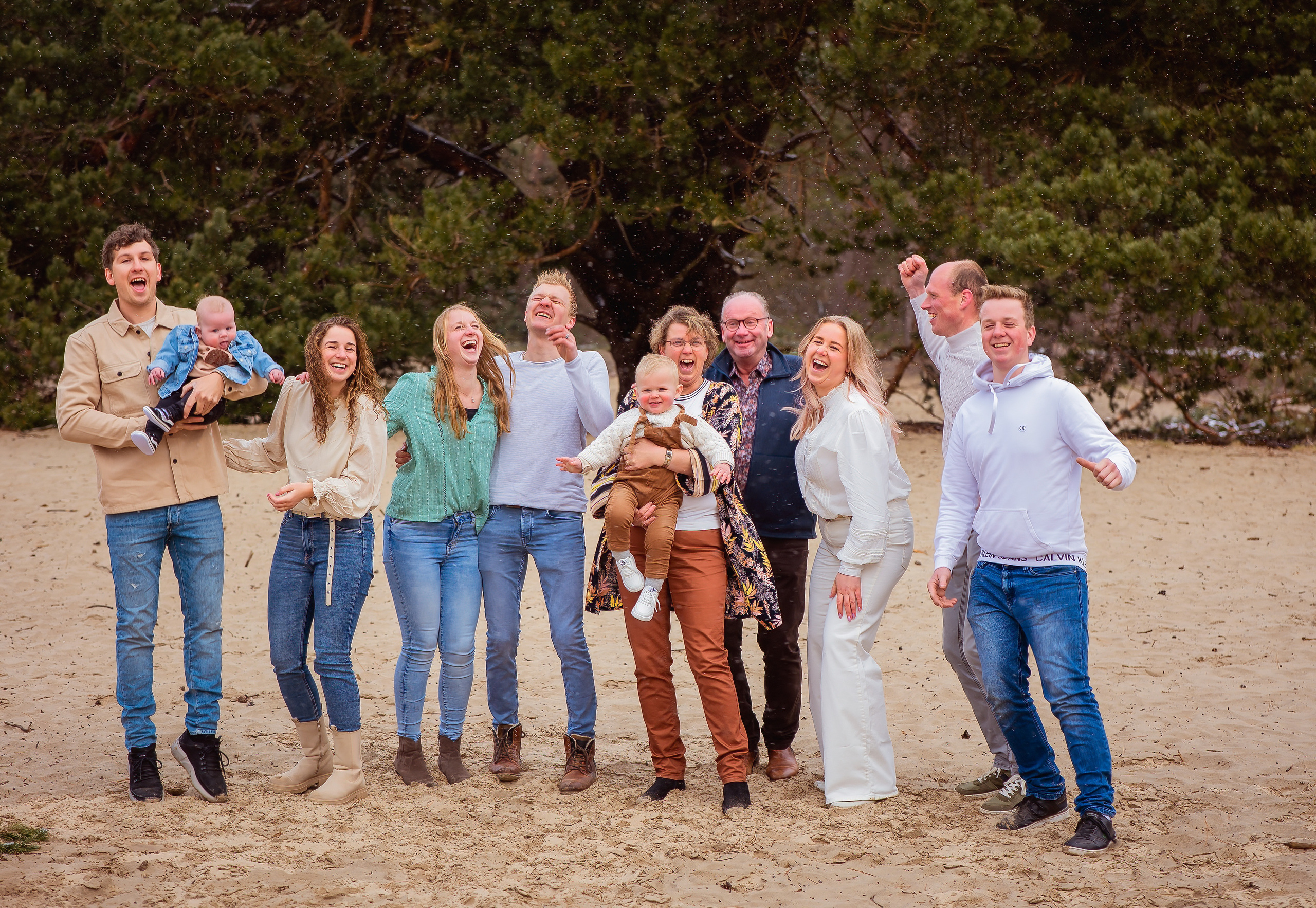 Familiefotoshoot buiten.