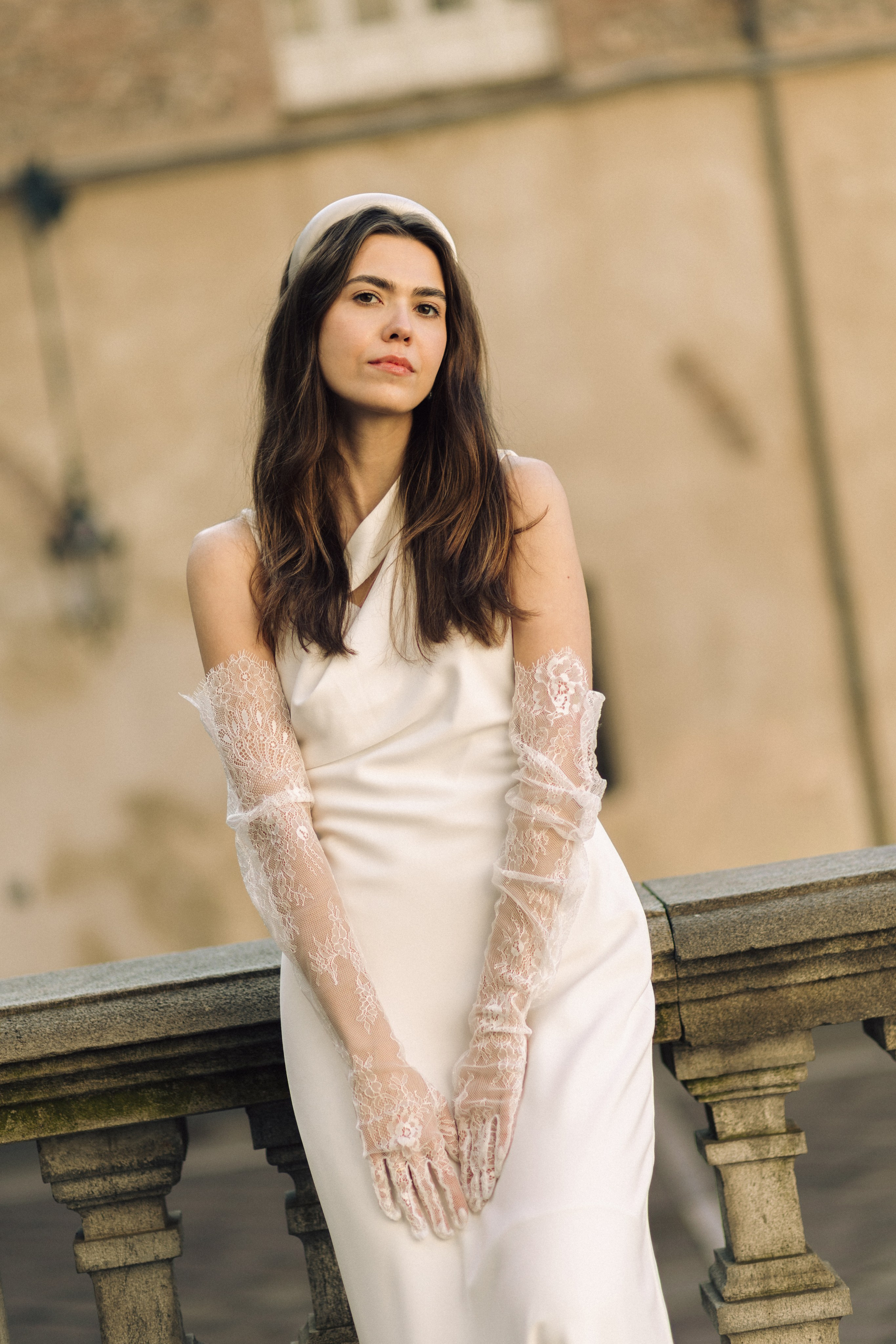 Romantic bride portrait in Turin, Italy