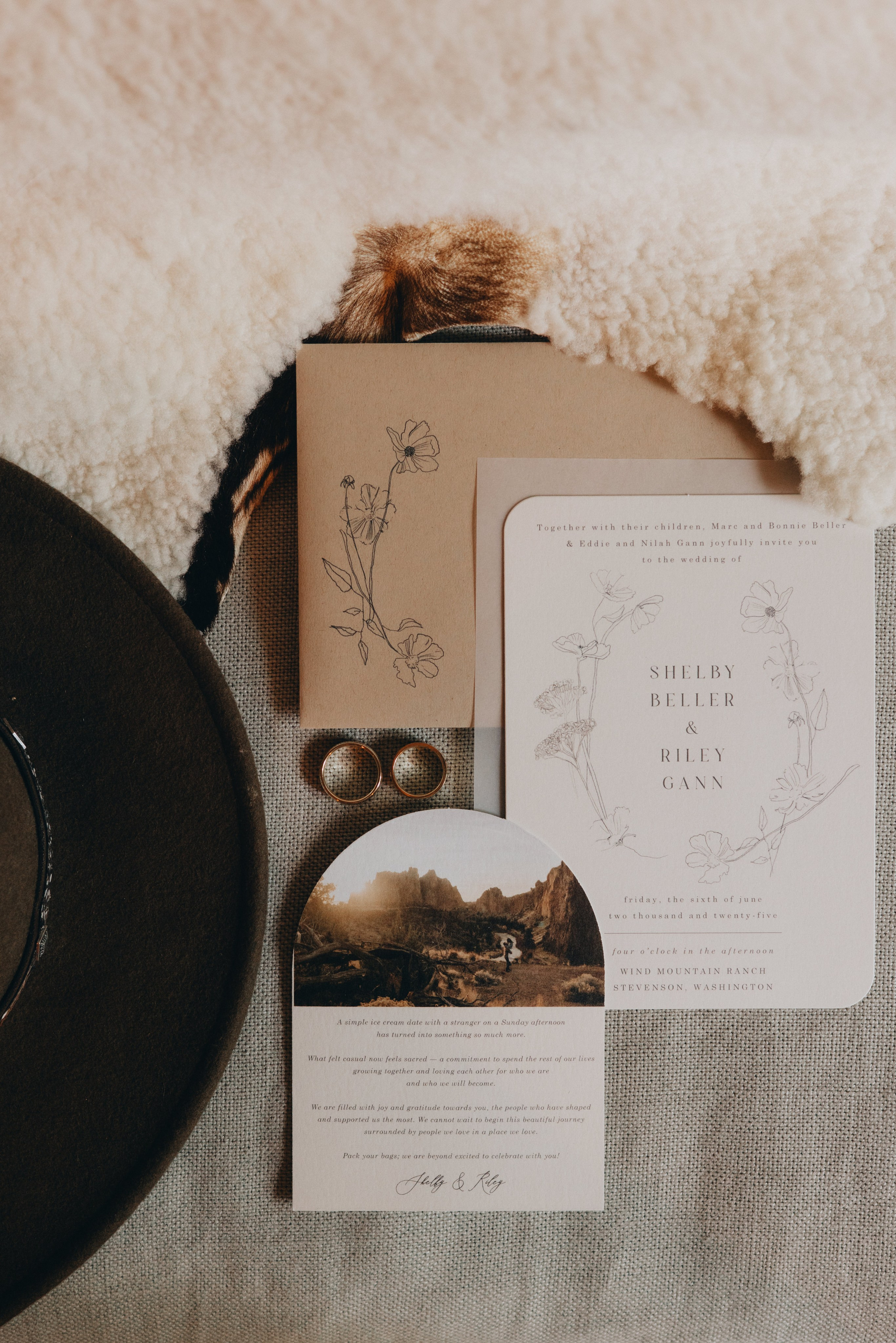 Wedding details at Wind Mountain Ranch in the Columbia River Gorge