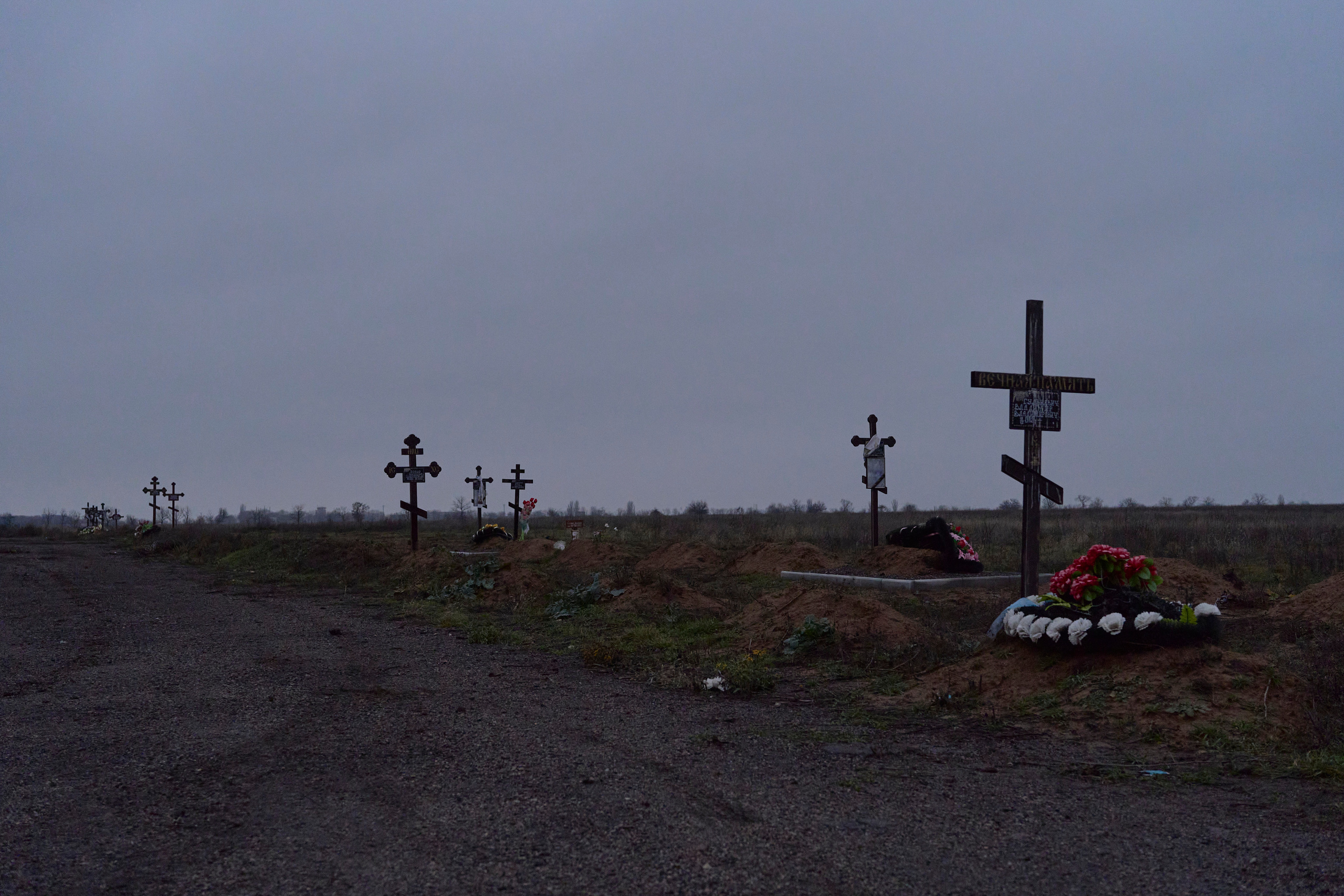 Graves of soldiers of Kherson territorial defense unit died after defending of Kherson when russian forces entered the city.