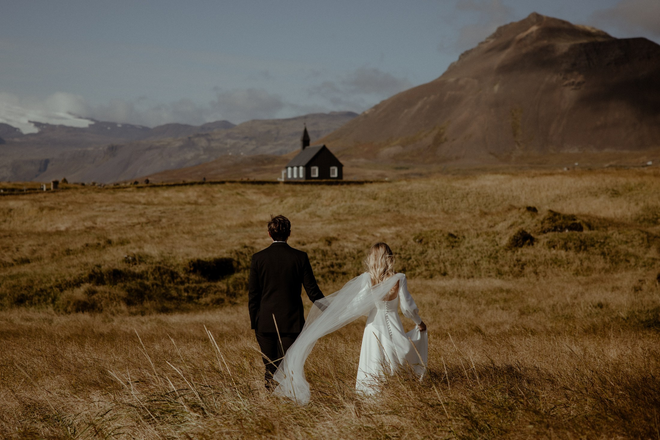 Iceland elopement at Budir Black Church | Snæfellsnes wedding by Iceland elopement photographer & videographer. Iceland elopement photographer & videographer