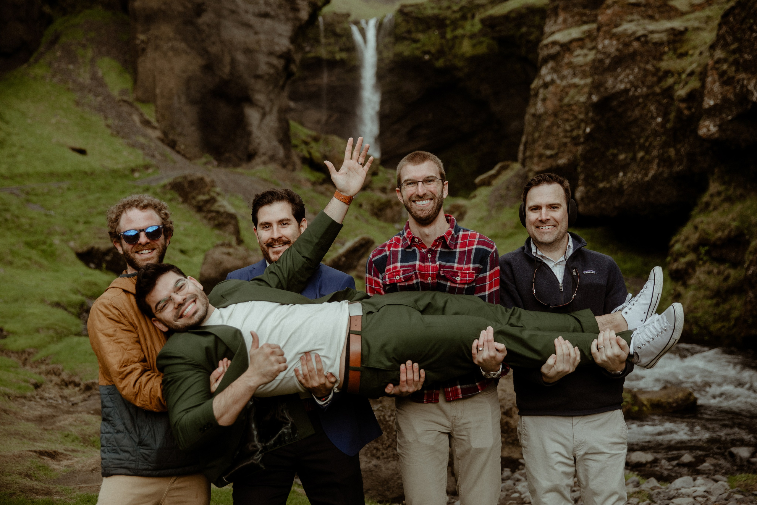 Elopement at Kvernufoss Waterfall. Iceland elopement photographer & videographer