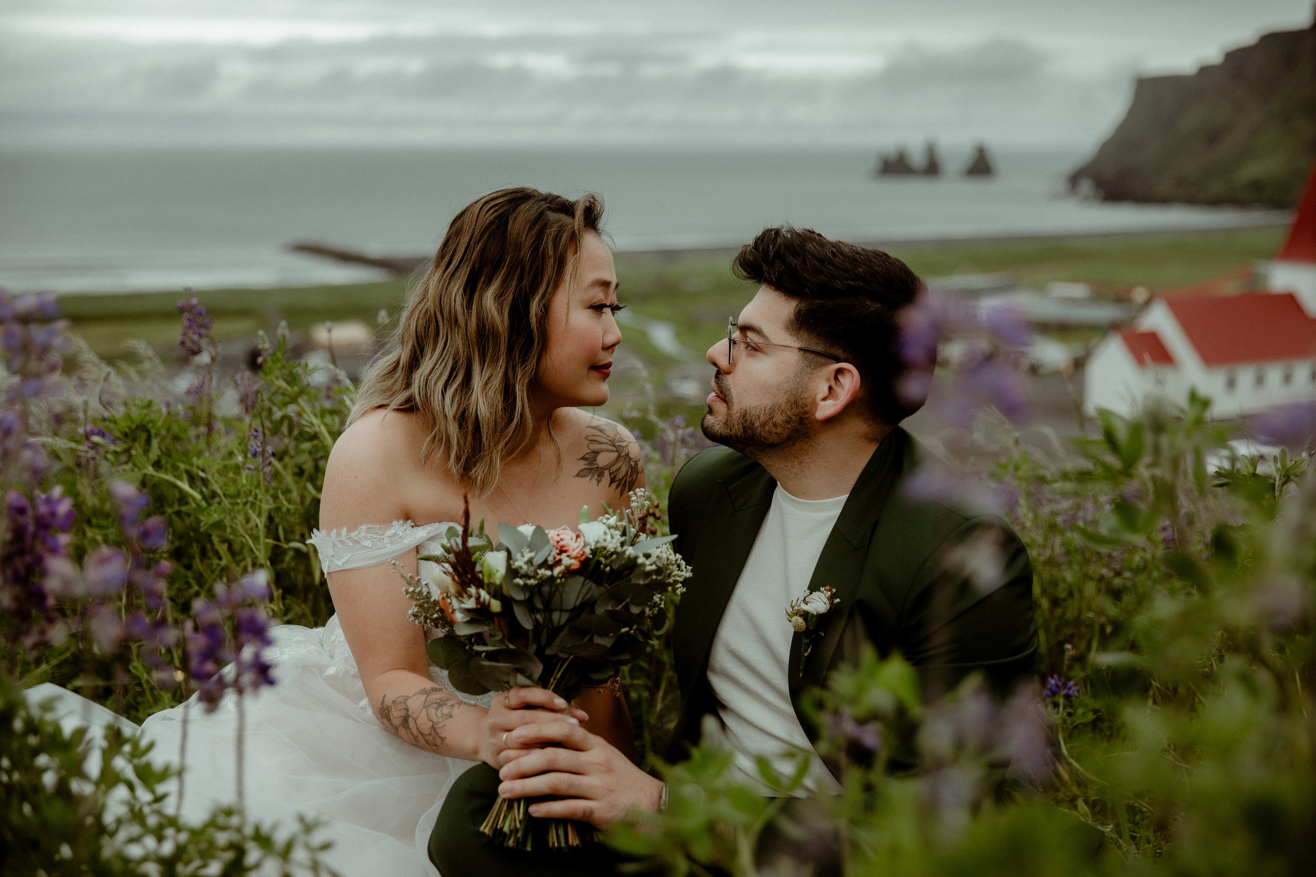 Elopement at Kvernufoss Waterfall. Iceland elopement photographer & videographer