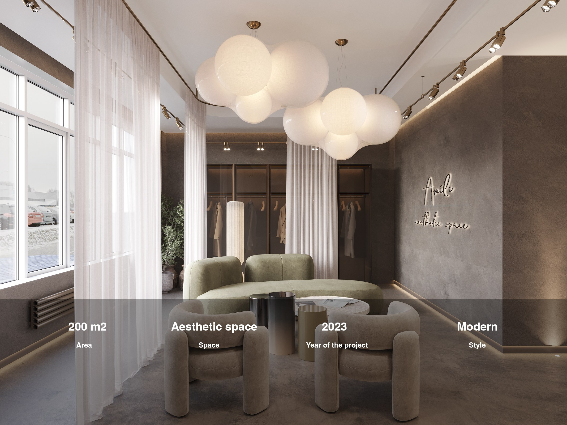AMILI AESTHETIC SPACE. Interior Design & 3D Rendering | AB Design Buro