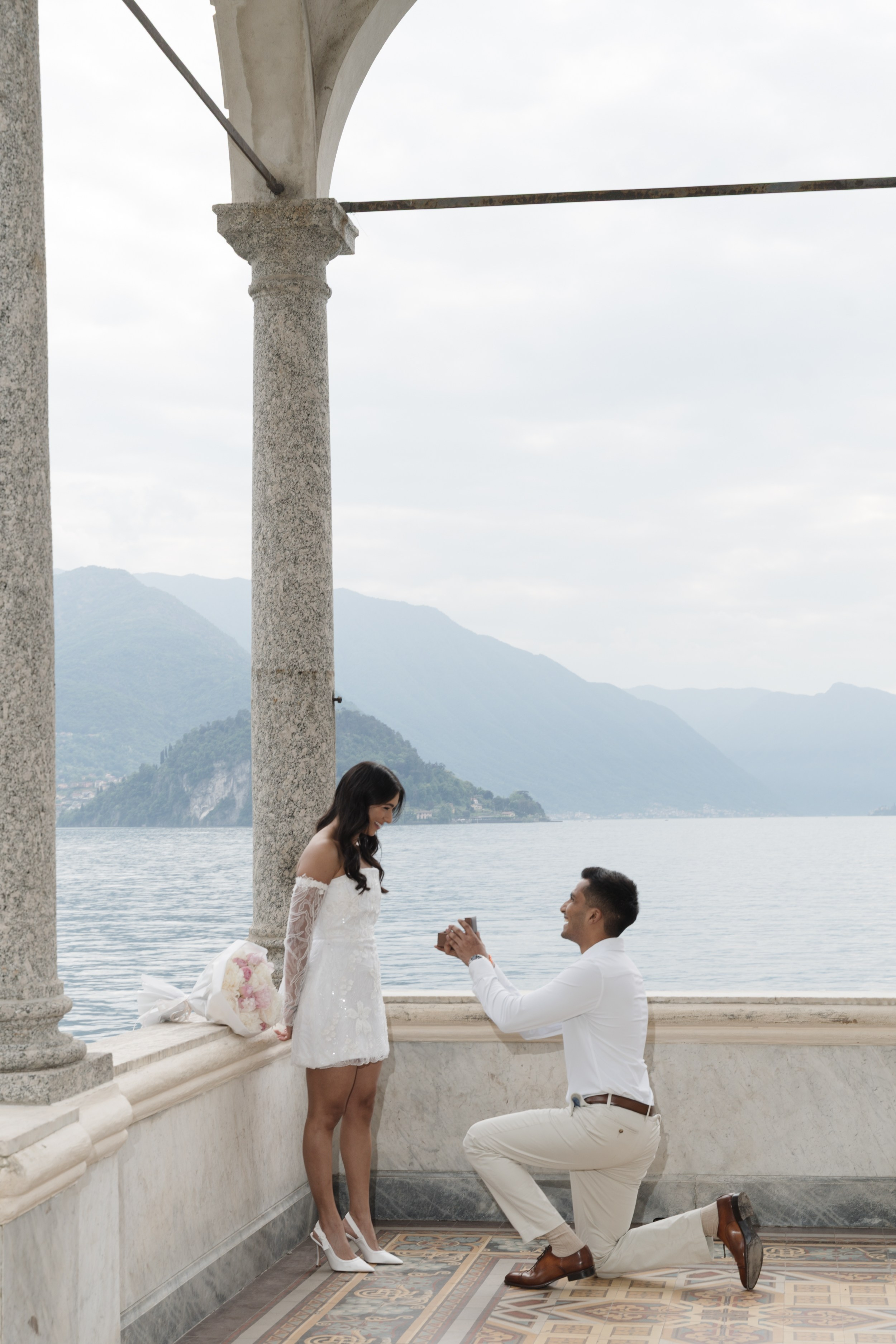 Villa Monastero Proposal Photographer | Lake Como Proposal Photography