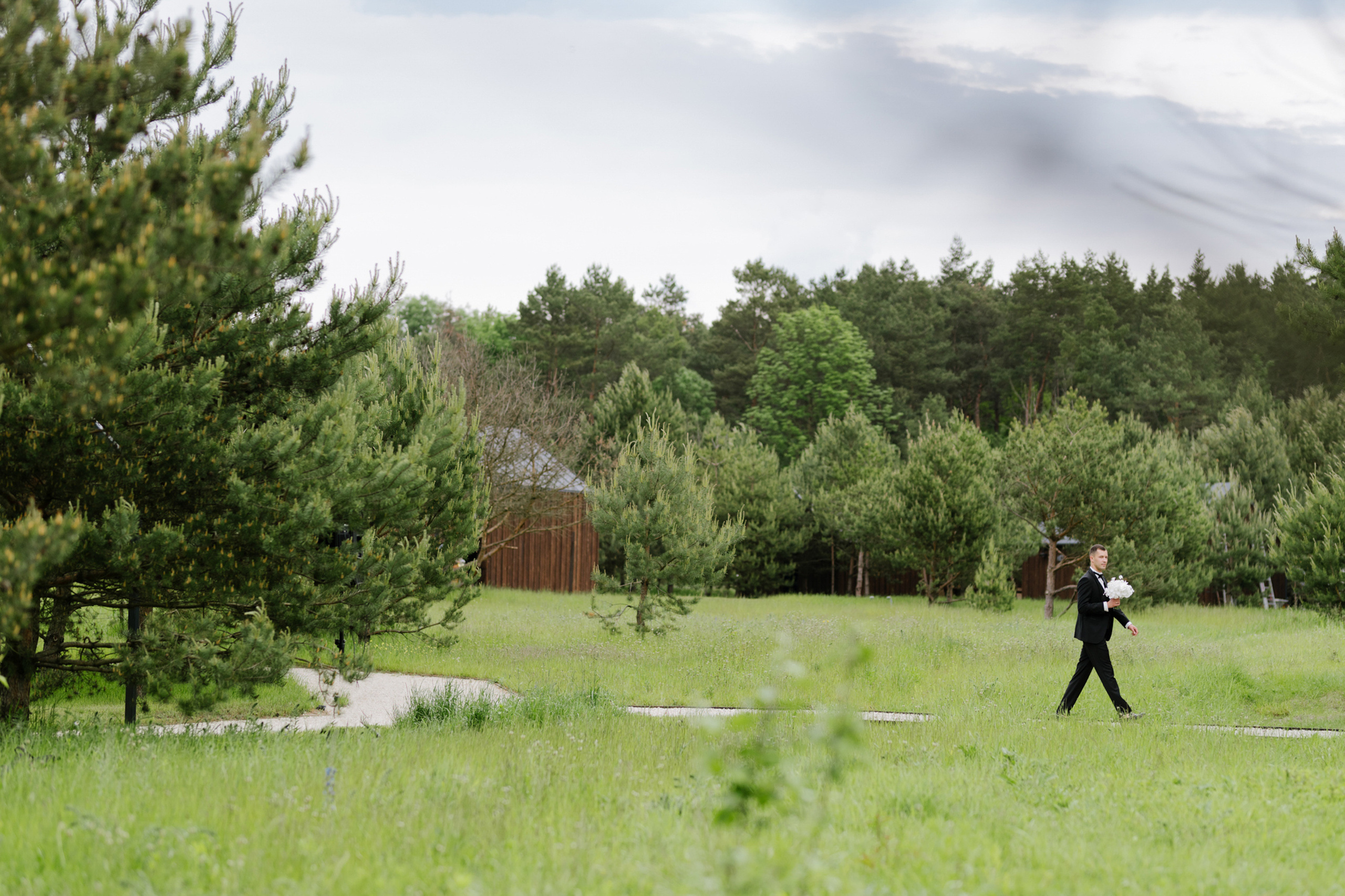 a man in a field with a frc