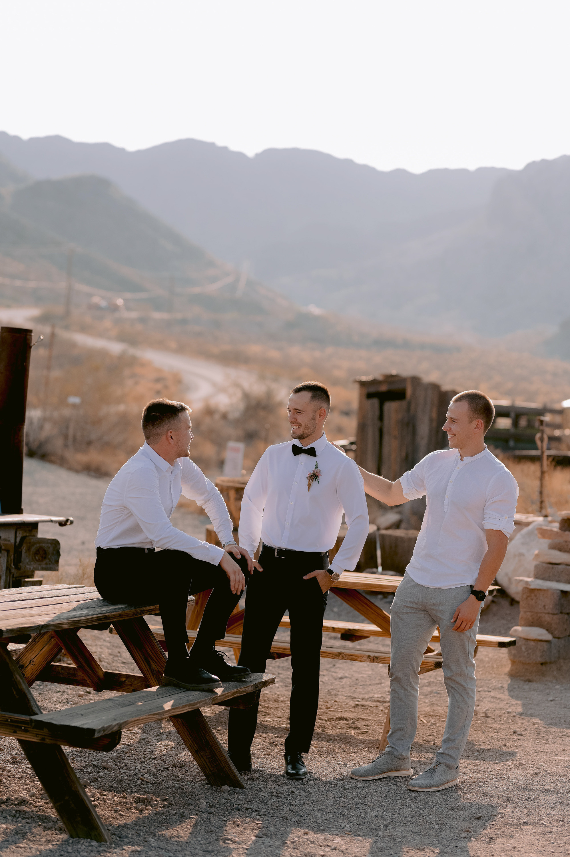 a man in a white shirt