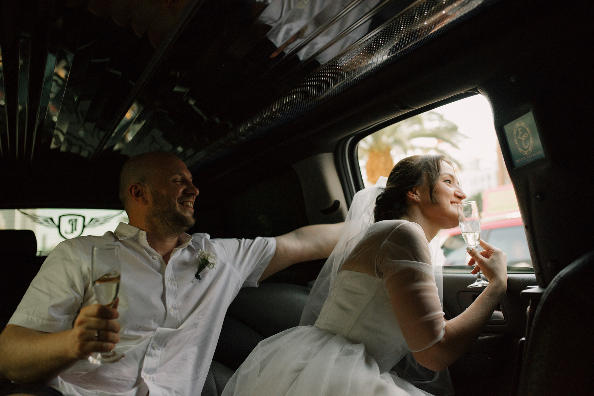 a man and woman in a car