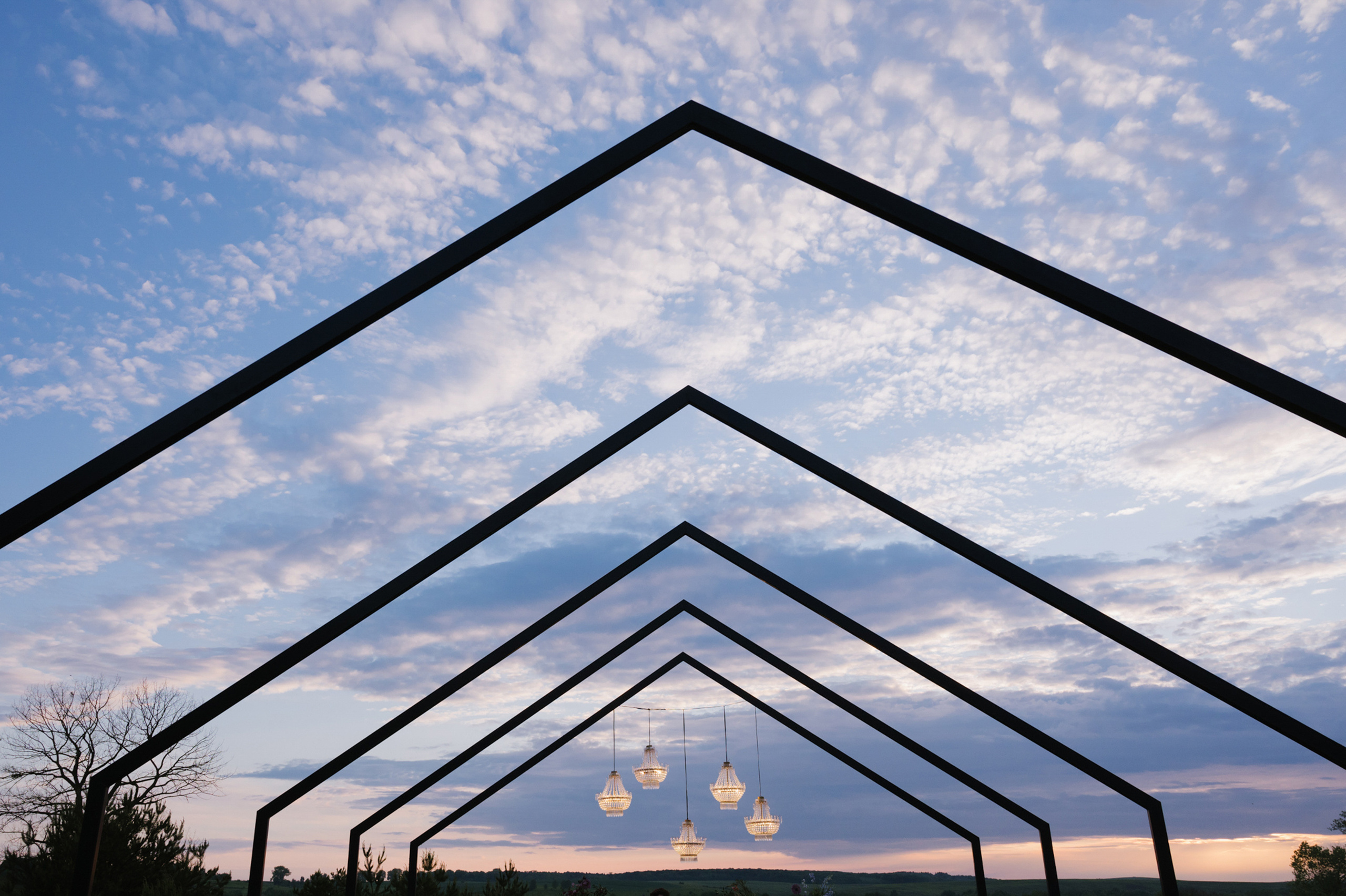 a group of metal structures