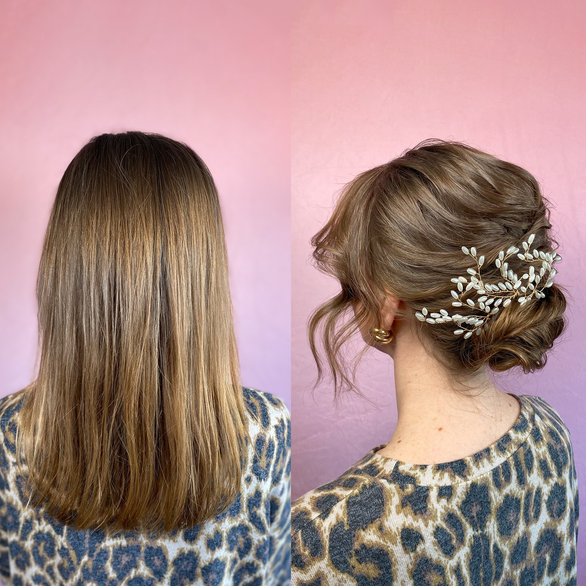 Textured low bun up-do