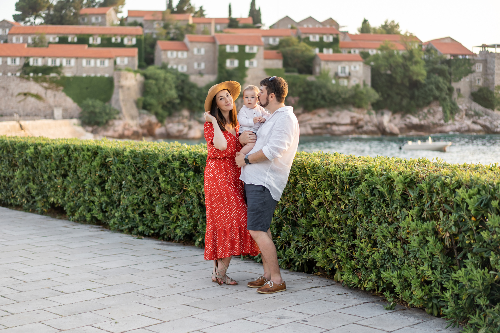 Fotoshoot i Miločer-parken ved Sveti Stefan, Montenegro