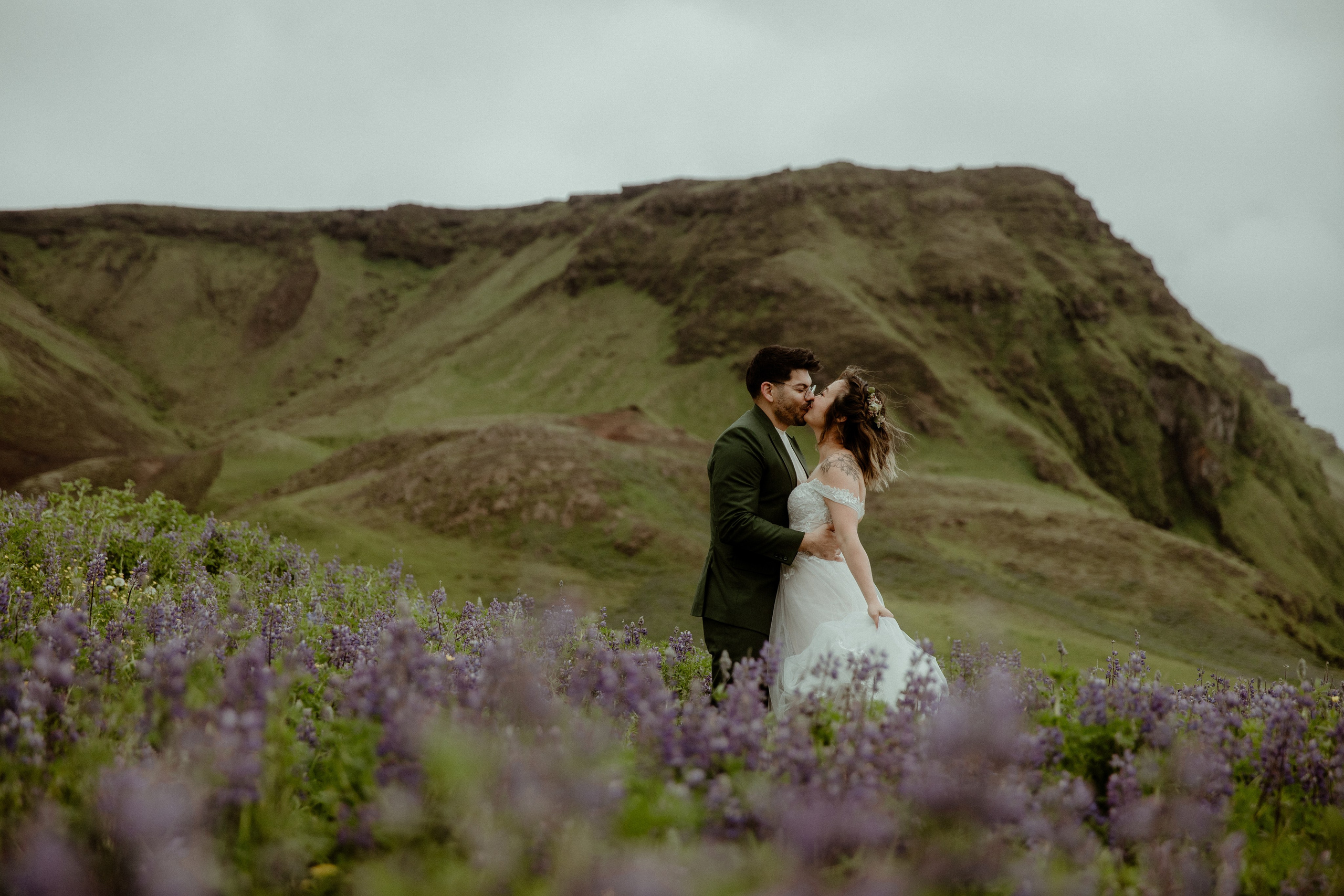 Elopement at Kvernufoss Waterfall. Iceland elopement photographer & videographer
