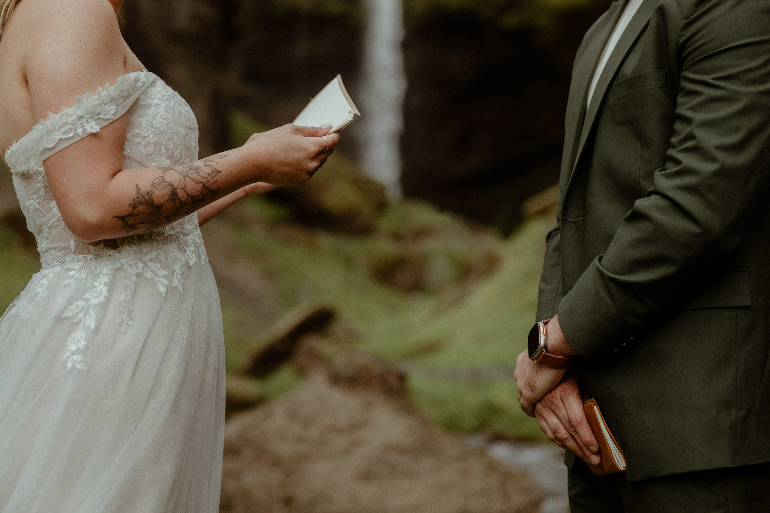 Elopement at Kvernufoss Waterfall. Iceland elopement photographer & videographer