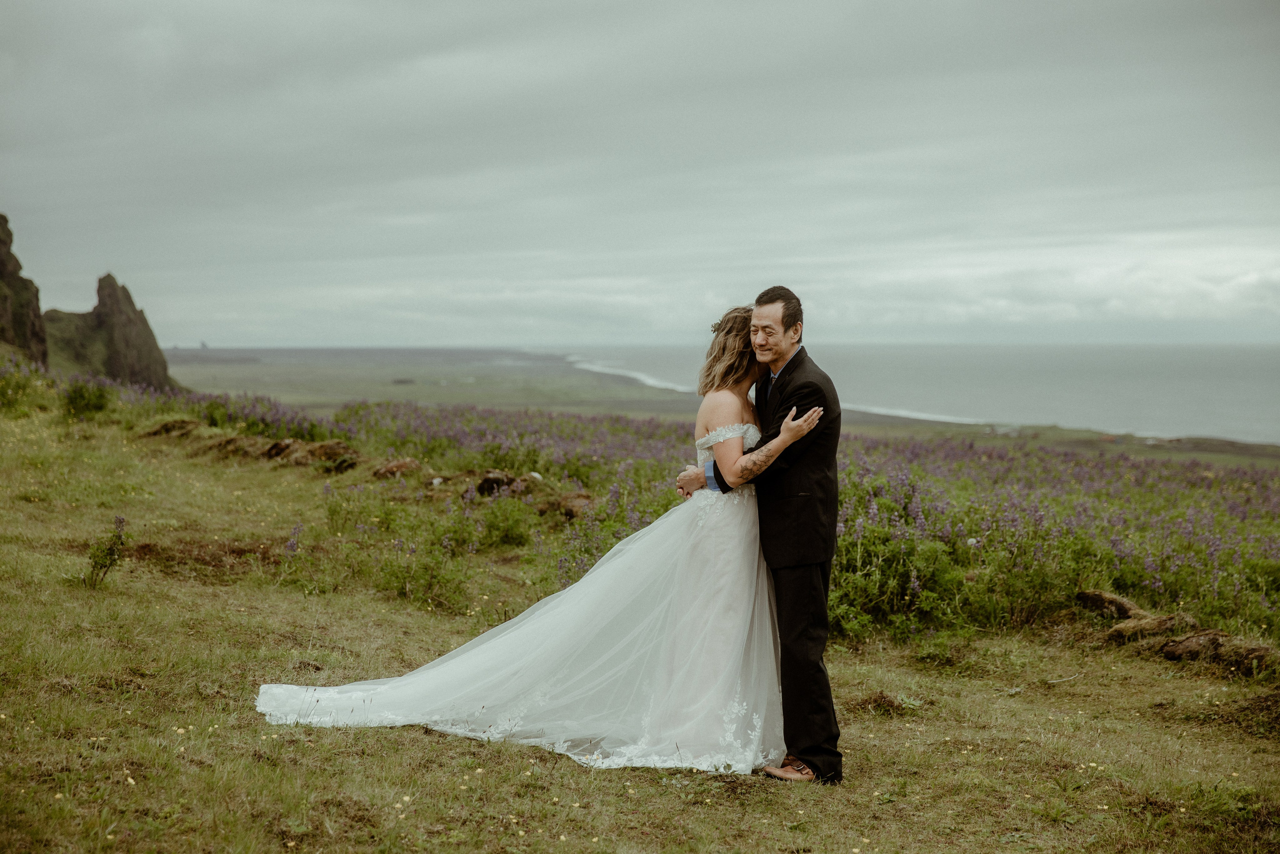 Elopement at Kvernufoss Waterfall. Iceland elopement photographer & videographer