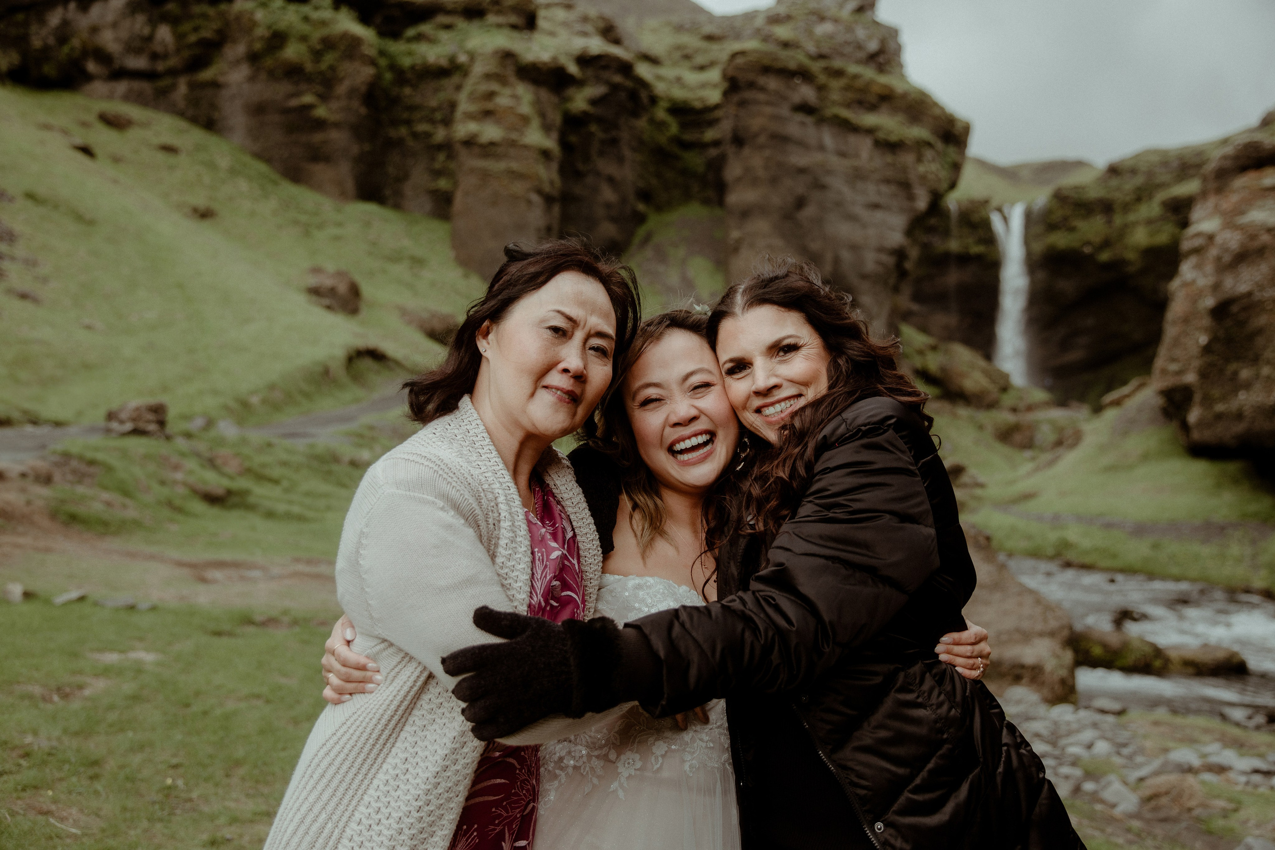 Elopement at Kvernufoss Waterfall. Iceland elopement photographer & videographer