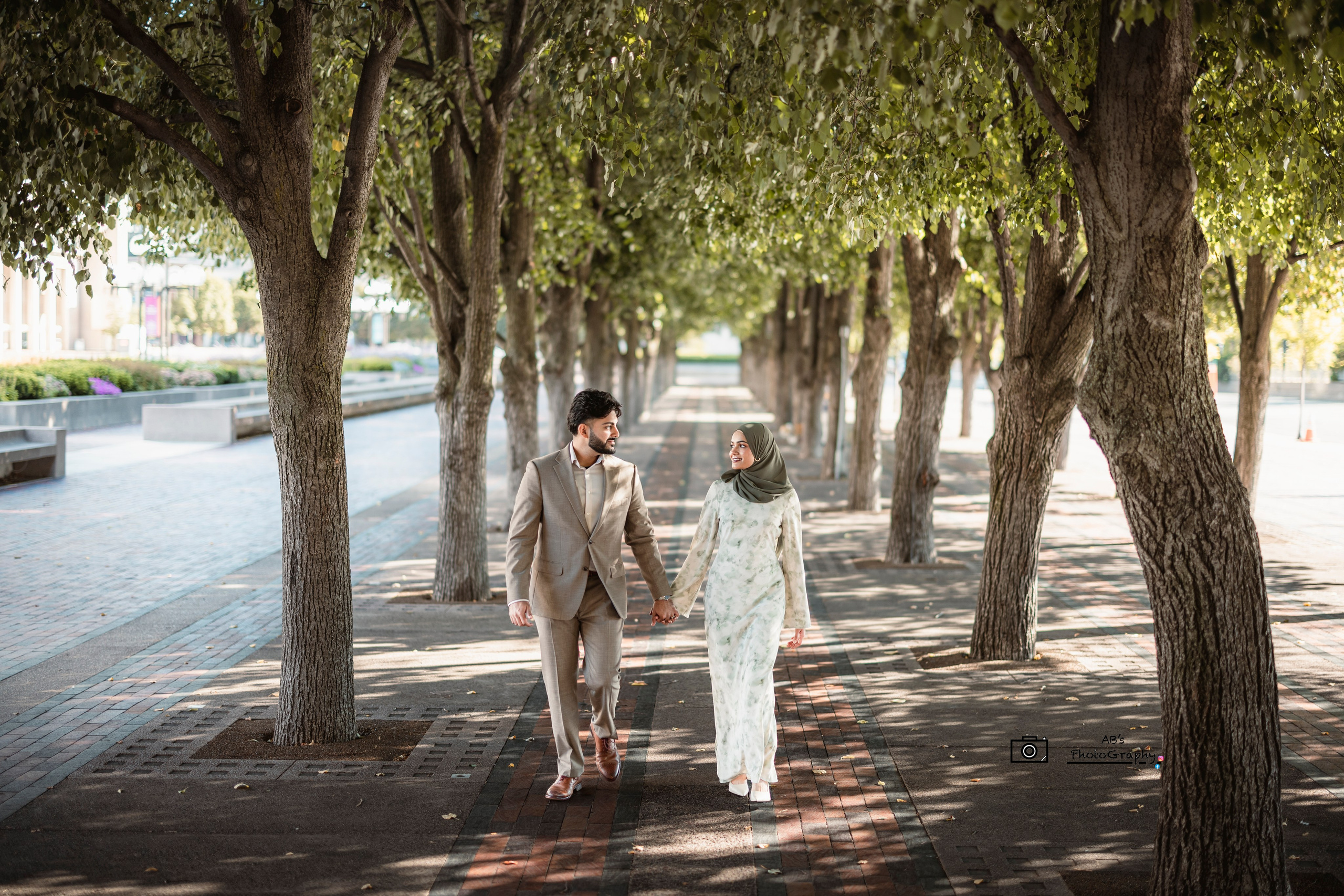 Elegant Boston pre-wedding styled shoot couple at sunset