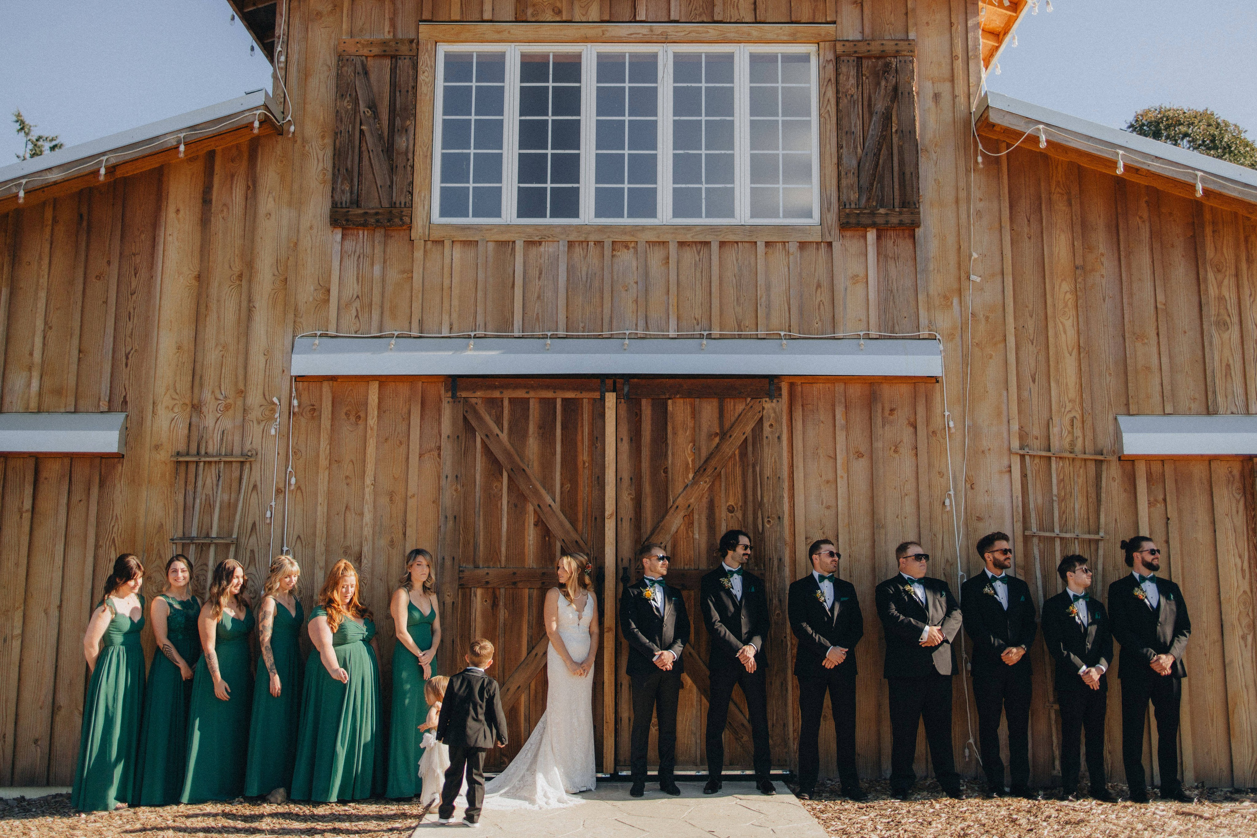 Jessie and Isaac on their wedding day in Portland, Oregon – a genuine moment of joy captured by photographer Georgy Shishkin in a romantic outdoor style, reflecting the charm of Portland & Seattle wedding photography.