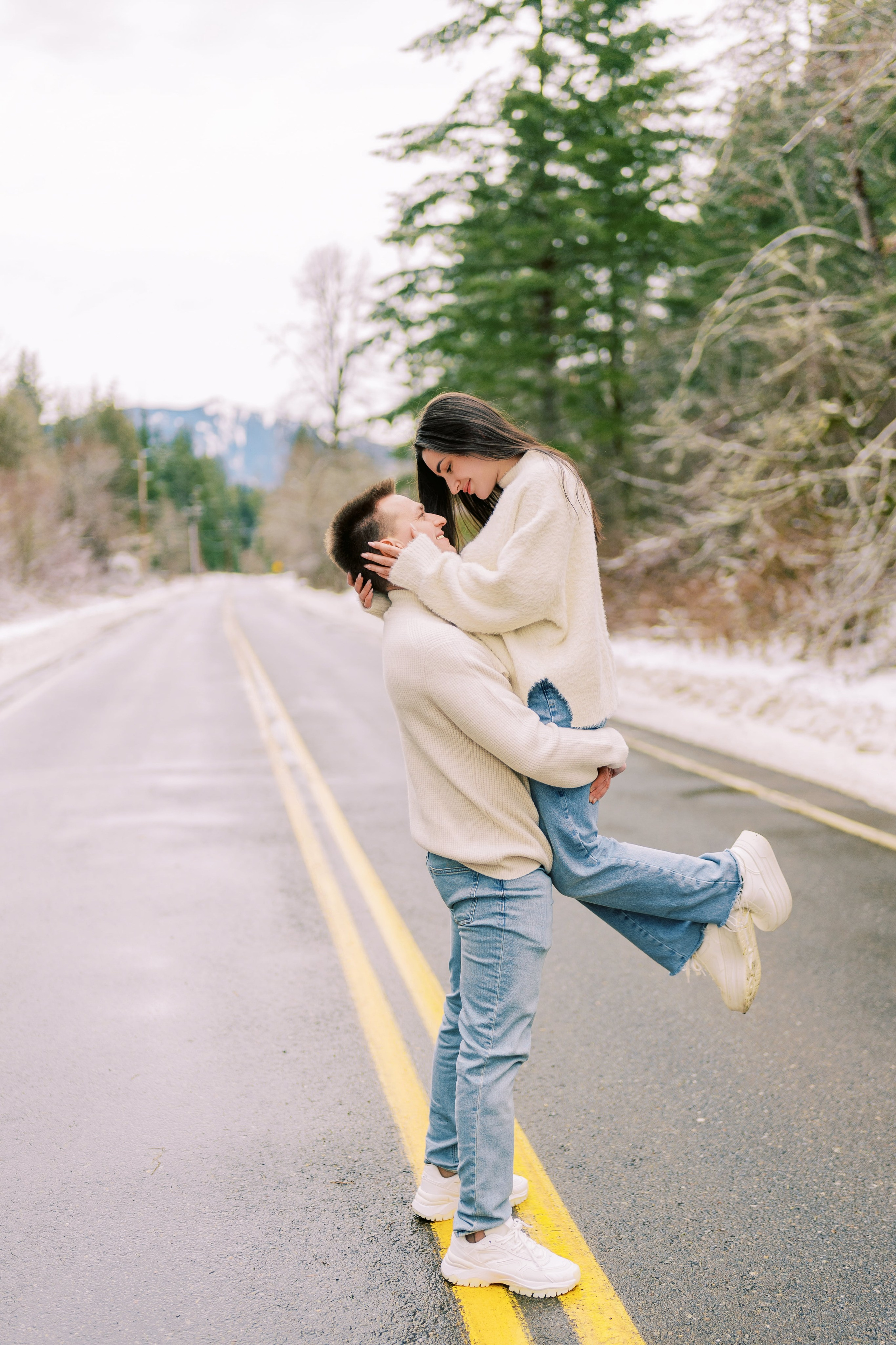 Irina & Bogdan / January 2024. Rattlesnake Lake, WA. EVAN ARISTOV WEDDING PHOTOGRAPHY — Seattle Wedding Photographer
