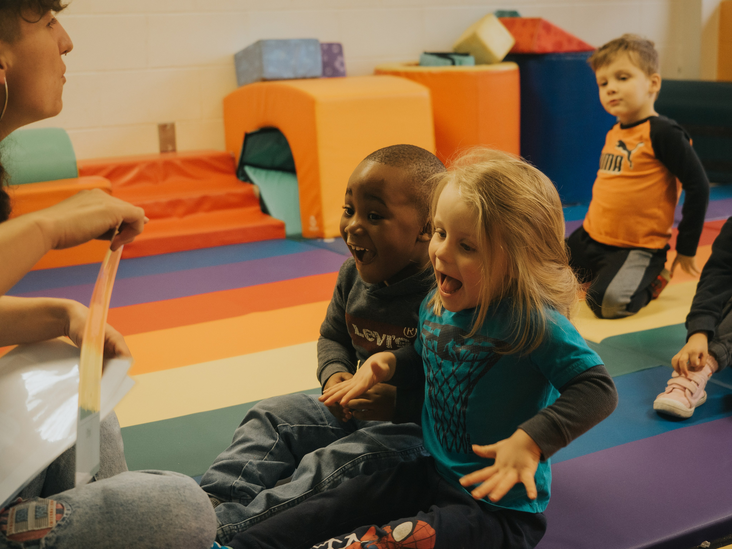Children expressing their emotions.