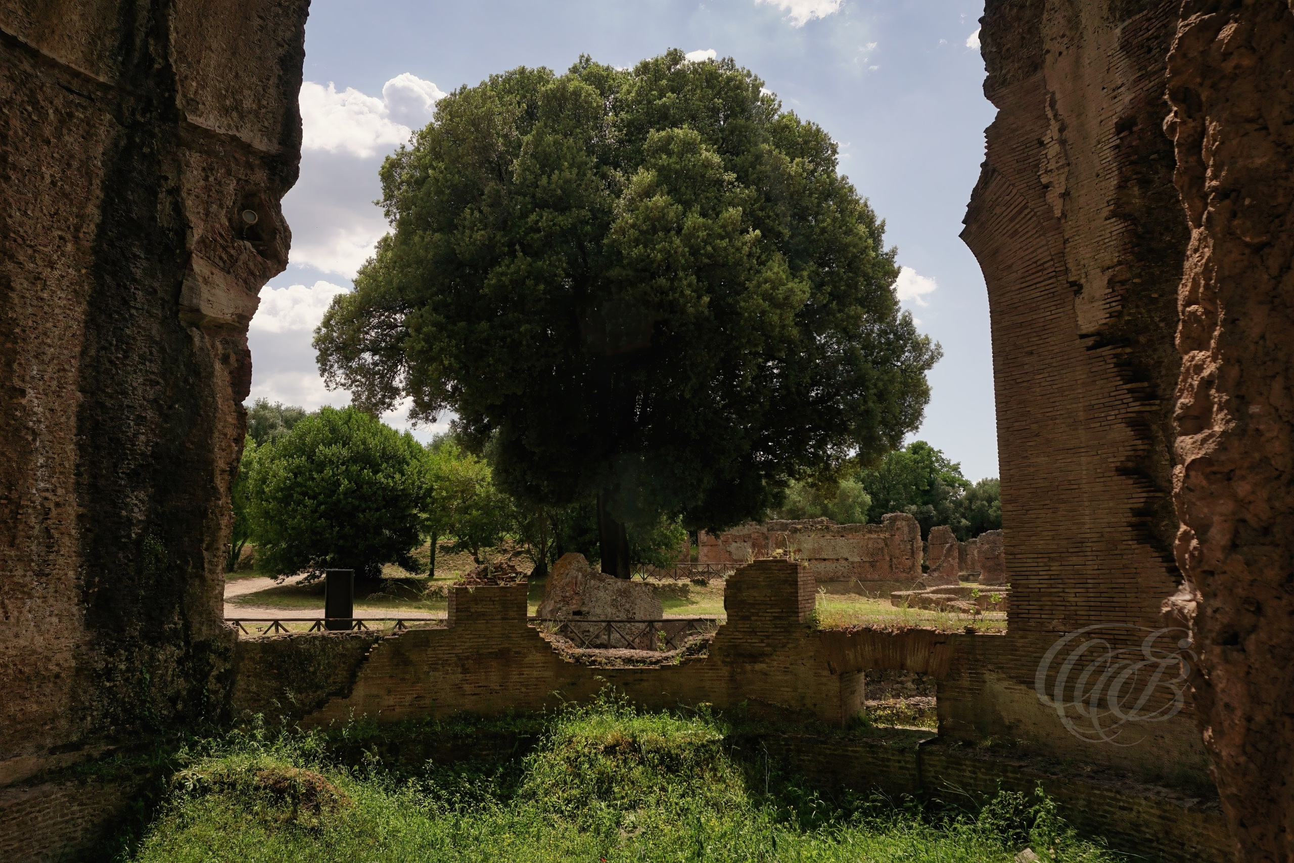 Rome, Italy – Hadrian’s Villa Great Thermae – Eduardo Bartoli Fine Art Photography – Photograph of the Great Thermae at Hadrian’s Villa near Tivoli, 2nd-century Roman baths with pools and vaulted corridors, demonstrating Roman architectural design – Rome, Italy – Hadrian’s Villa Great Thermae – Eduardo Bartoli Fine Art Photography.