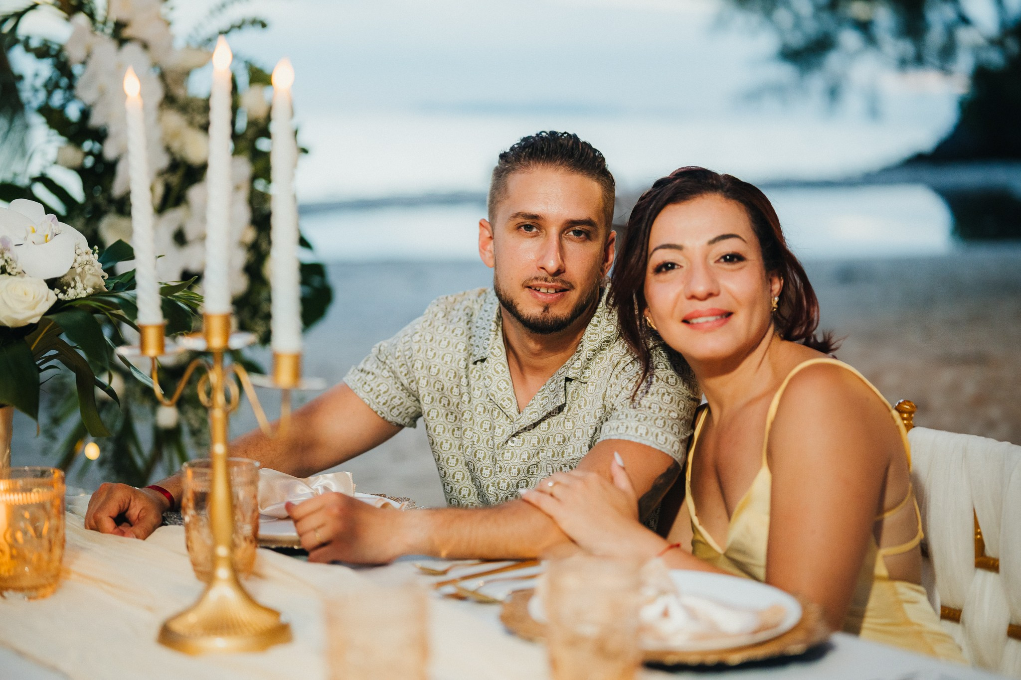 Dinner after ceremony. Буддийская свадебная церемония на Самуи, Таиланд