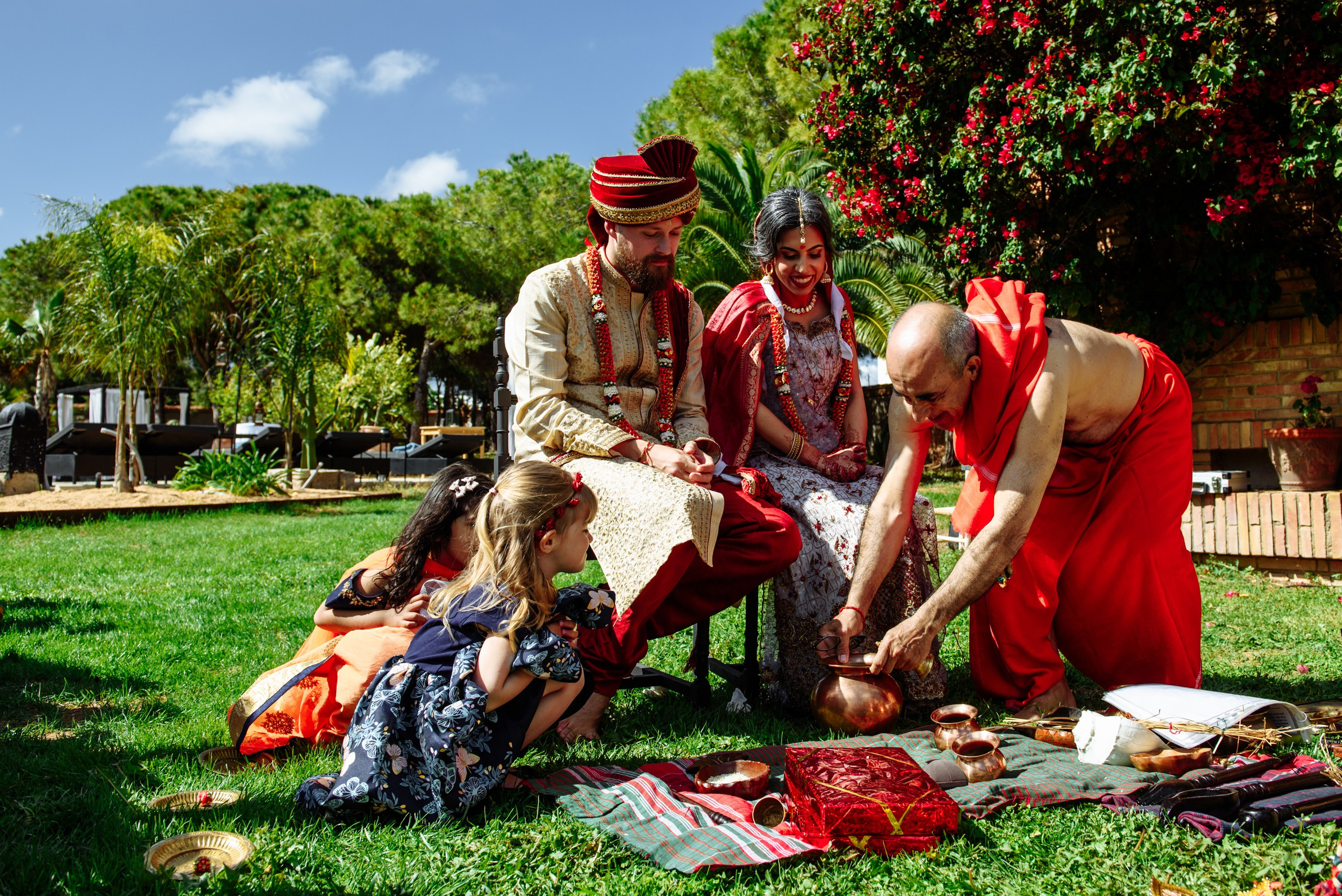 Elegancia Oriental. La Magia de una Boda India en La Gran Villa Rosa. Фотограф Екатерина Гасанова — фотосессии в Барселоне