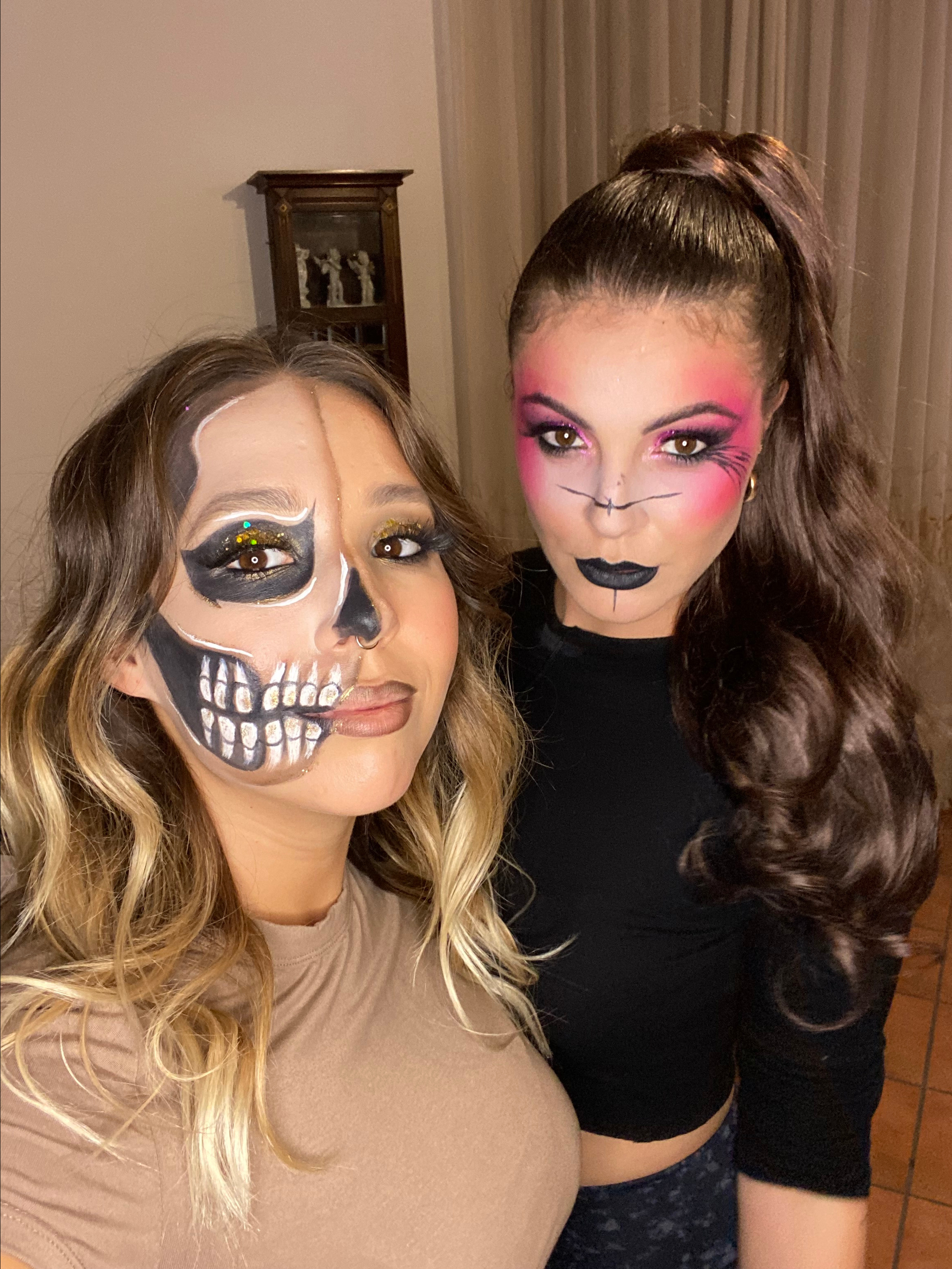 skeleton makeup in Rome for a halloween party in Soho house