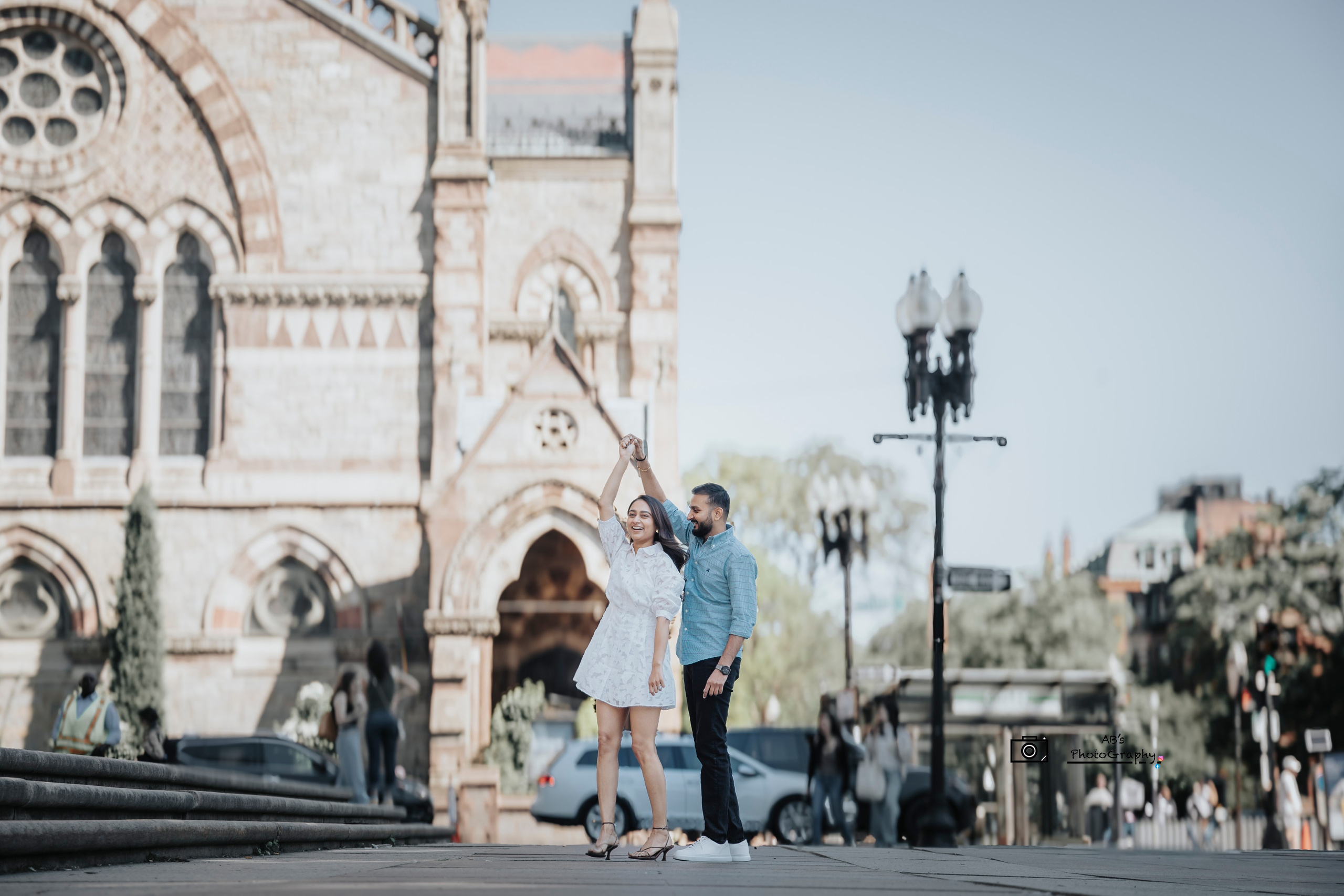 Outdoor engagement photography session Boston