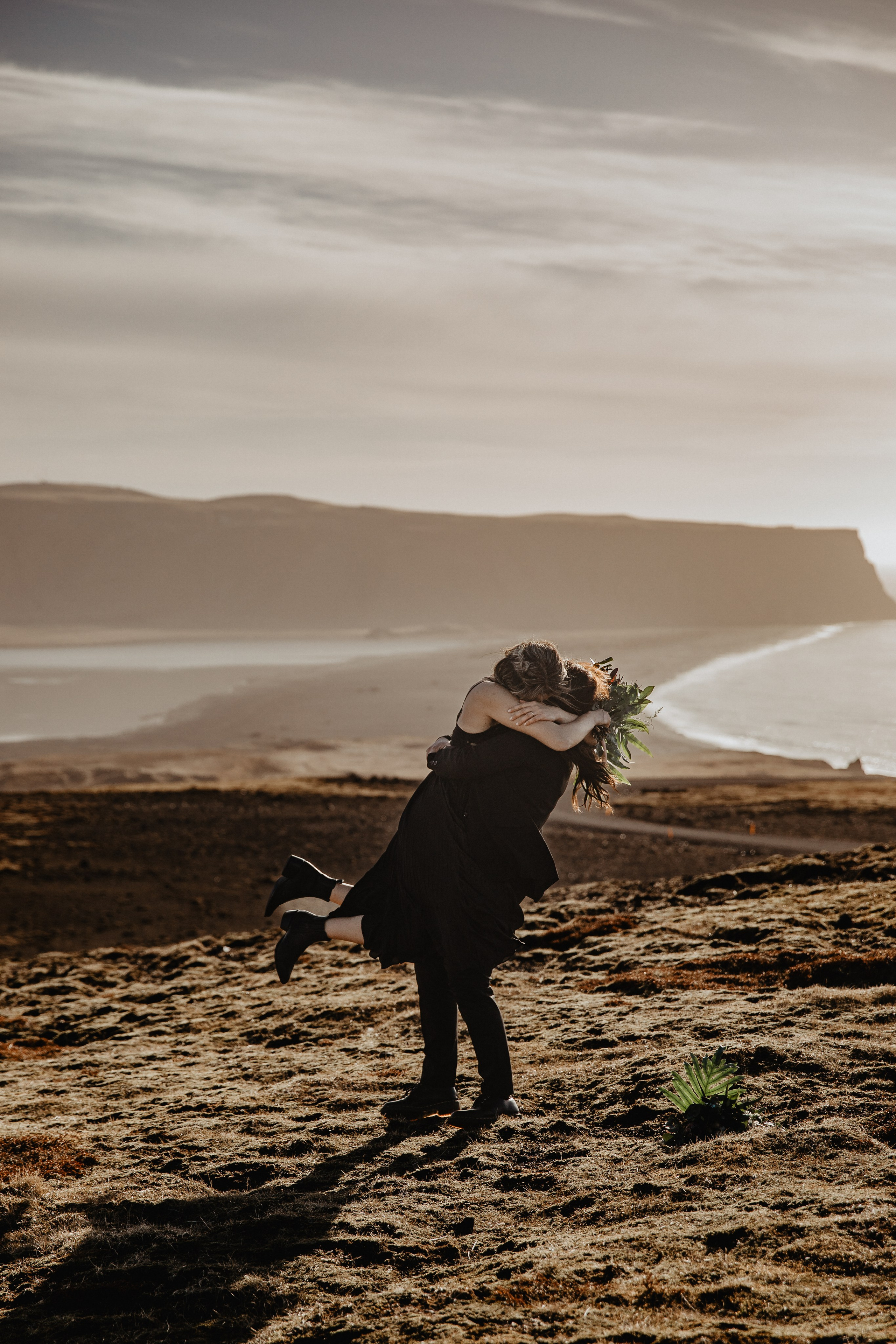 Same Sex Wedding at Iceland Black Sand Beach. Iceland elopement photographer & videographer