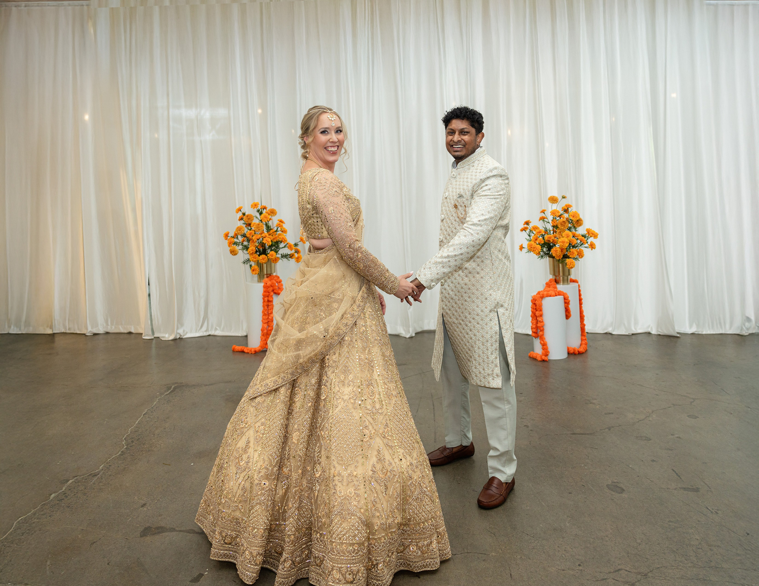 Color, Culture, and Celebration: A Vibrant Indian Fusion Wedding at The 405 in July. Wedding and portrait photography in Greenville SC