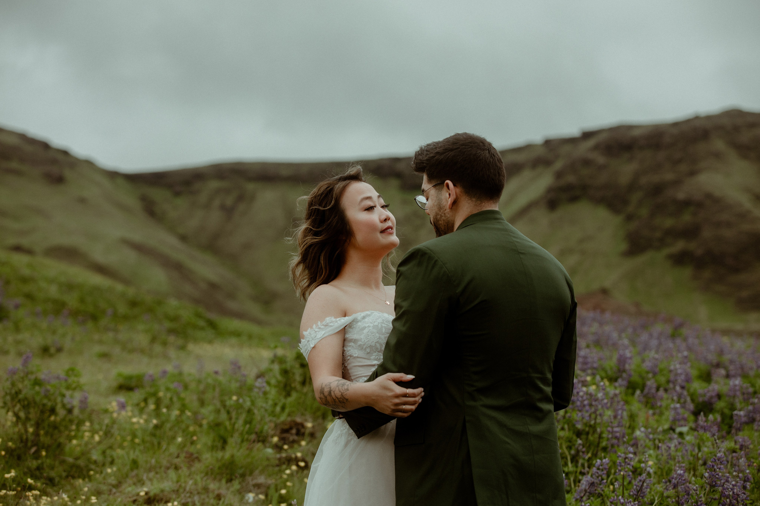 Elopement at Kvernufoss Waterfall. Iceland elopement photographer & videographer