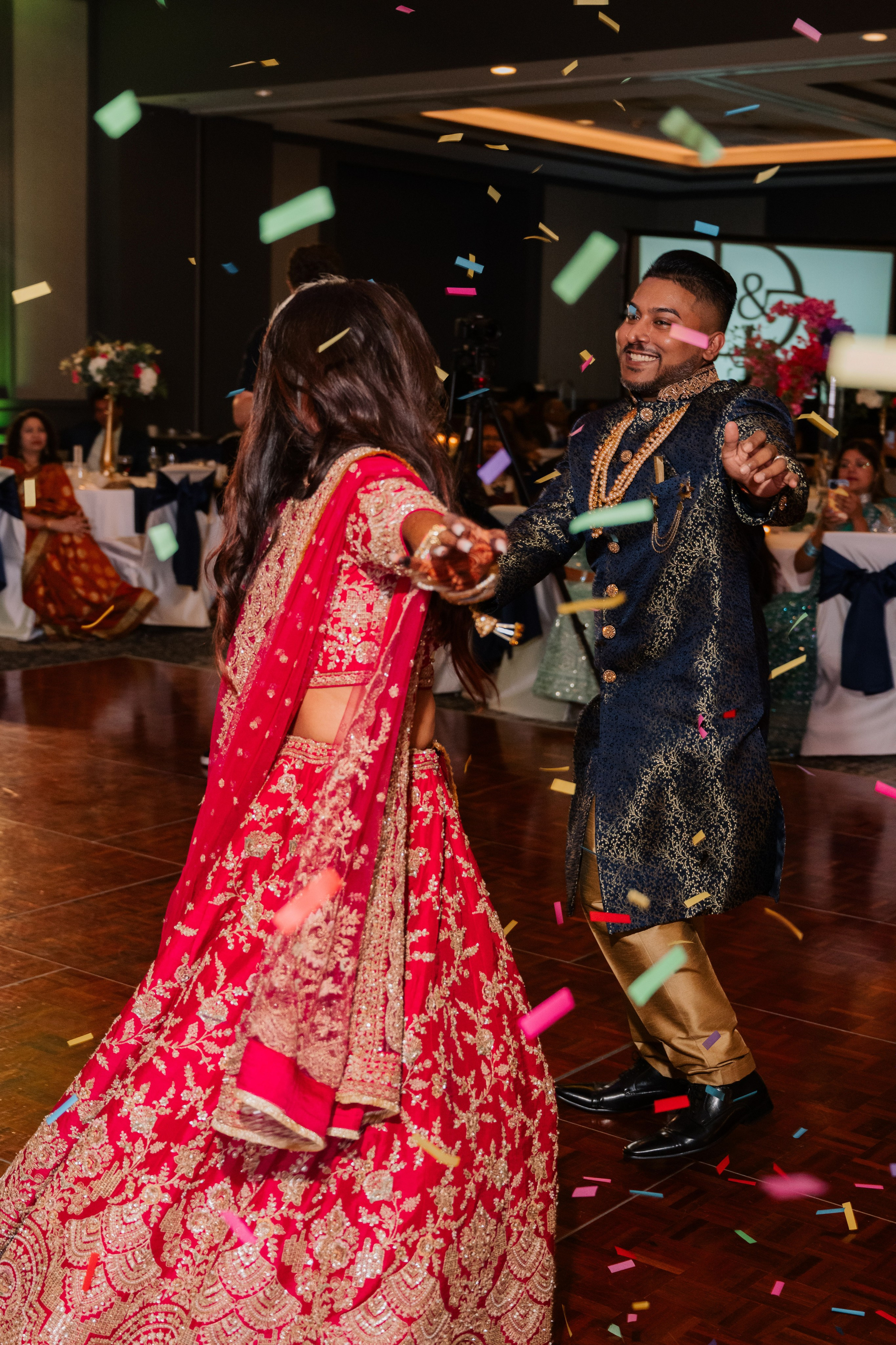 a man and woman dancing